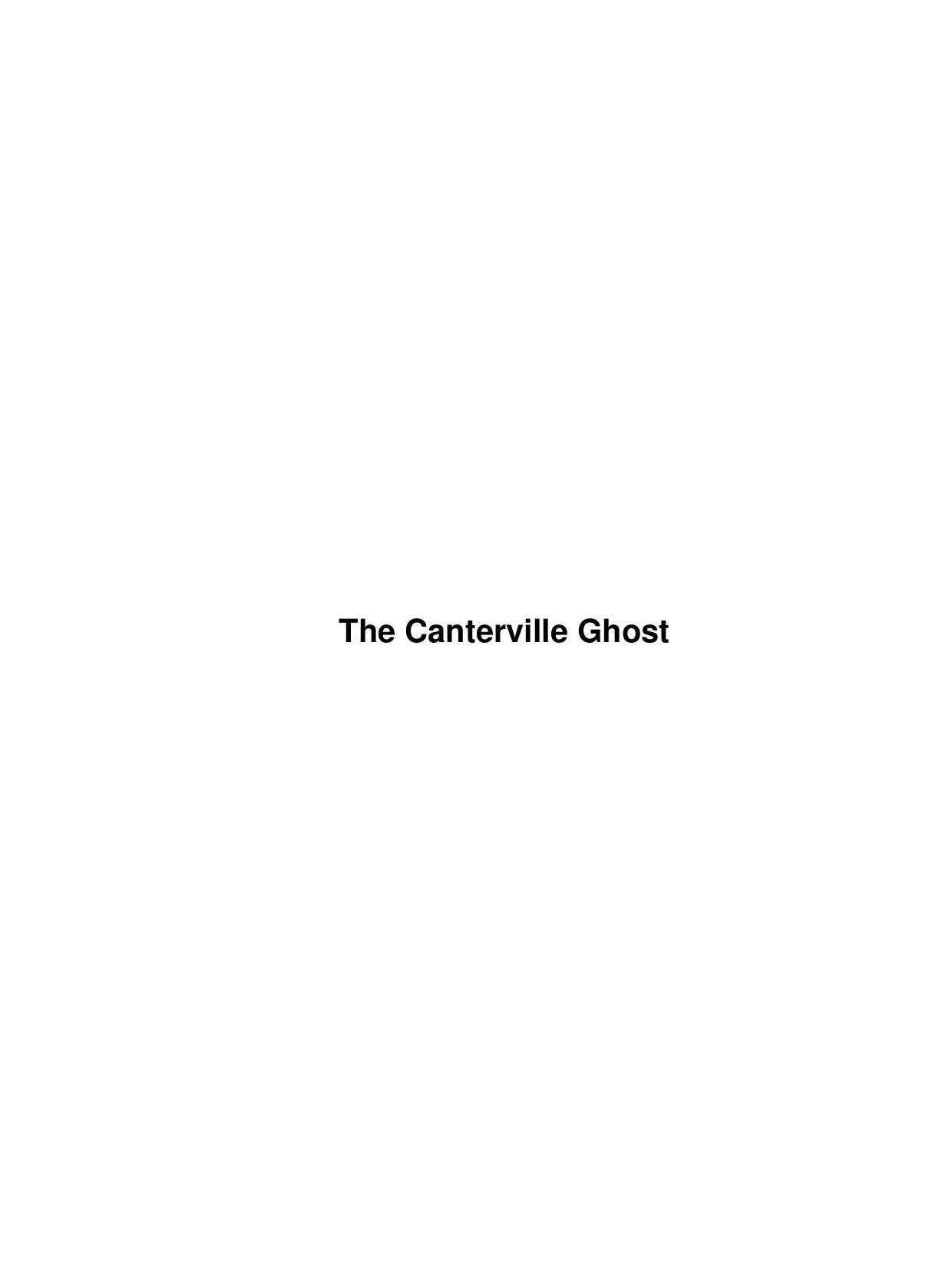 The Canterville Ghost by Unknown
