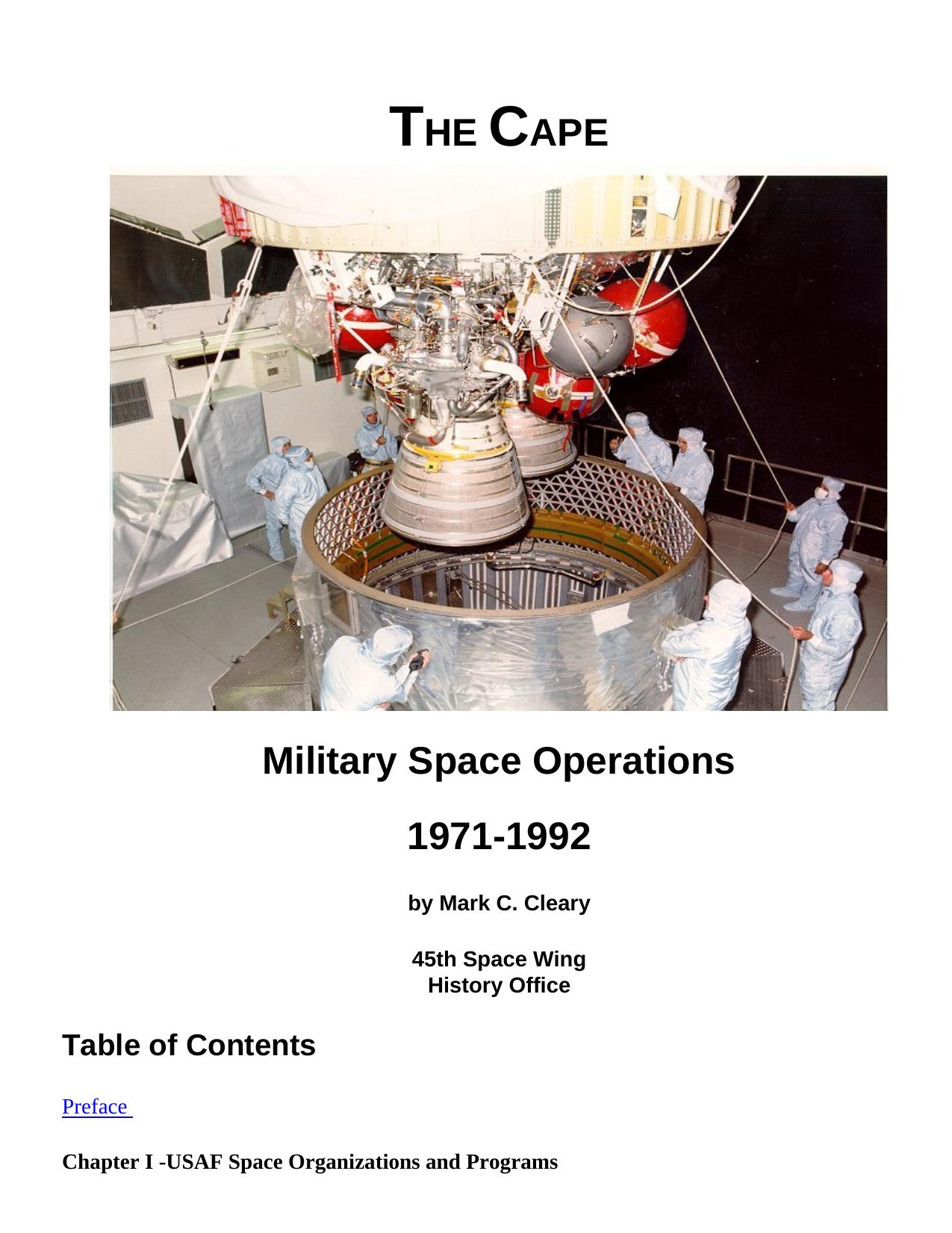The Cape : military space operations, 1971-1992 by unknow