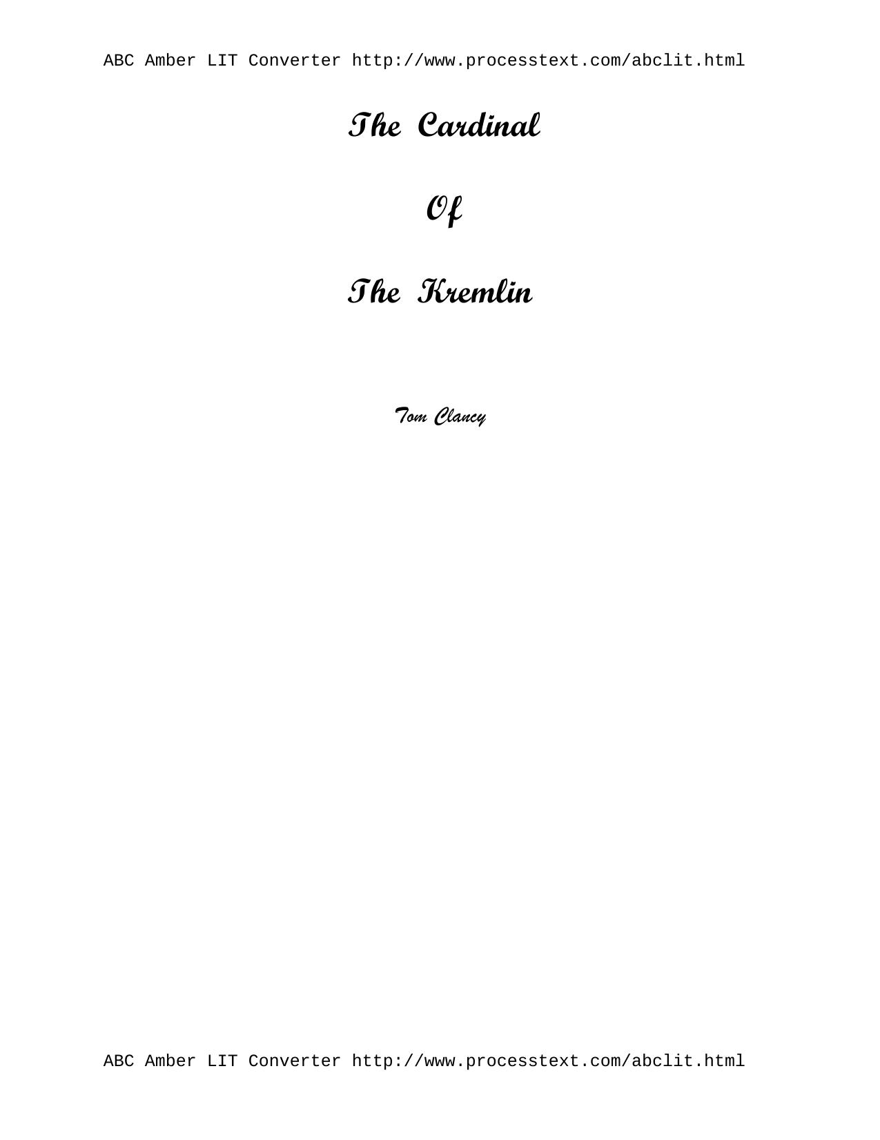 The Cardinal of the Kremlin by Tom Clancy