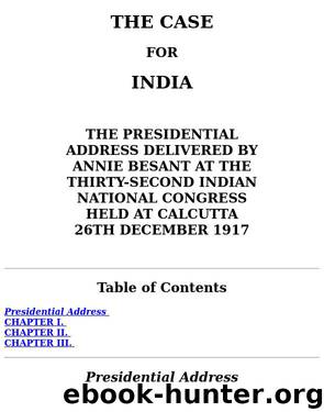 The Case for India by Unknown