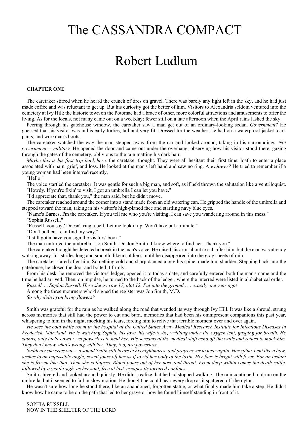 The Cassandra Compact by Robert Ludlum