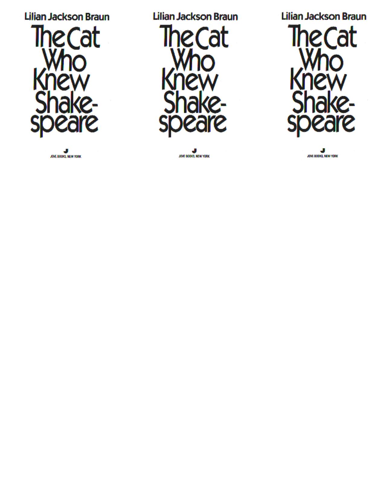 The Cat Who Knew Shakespeare by Lilian Jackson Braun