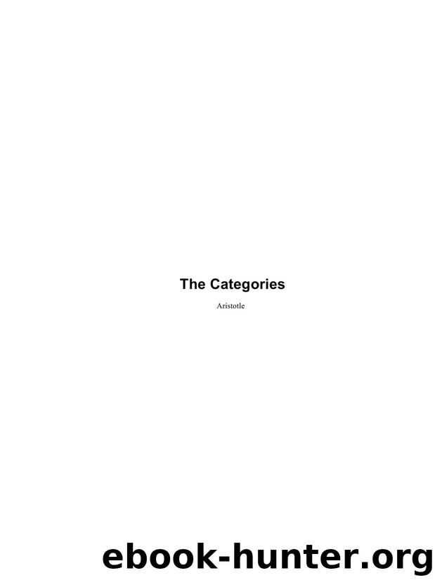 The Categories by Aristotle