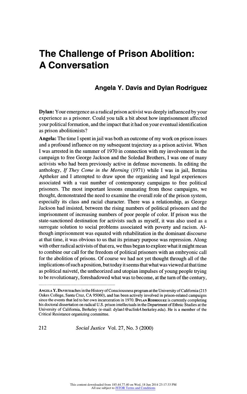 The Challenge of Prison Abolition: A Conversation by The Challenge of Prison Abolition (2000)