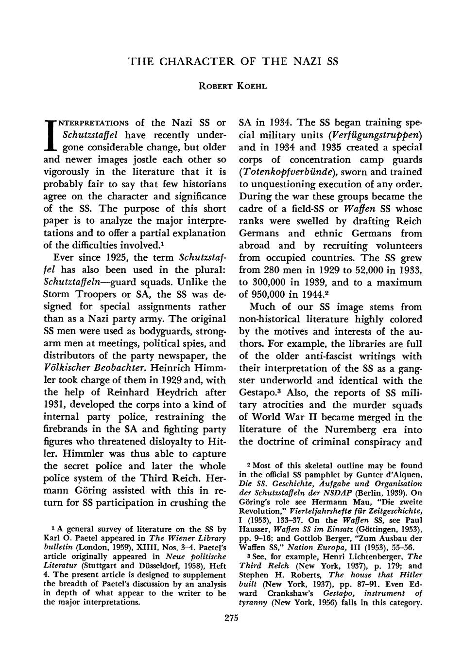 The Character of the Nazi SS by Unknown