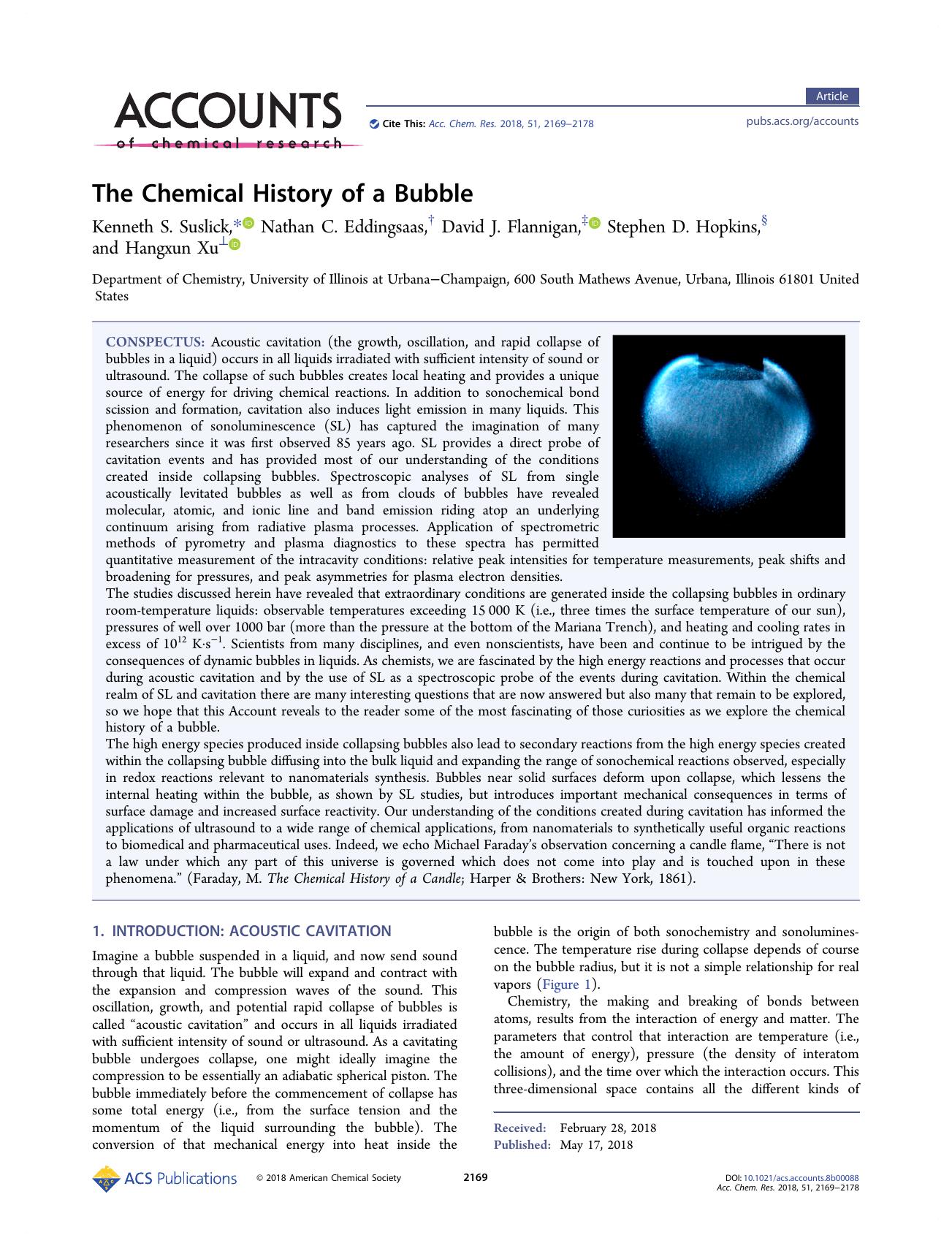 The Chemical History of a Bubble by unknow