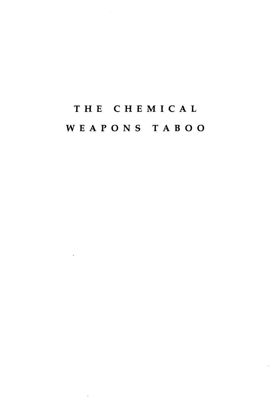 The Chemical Weapons Taboo by Richard M. Price