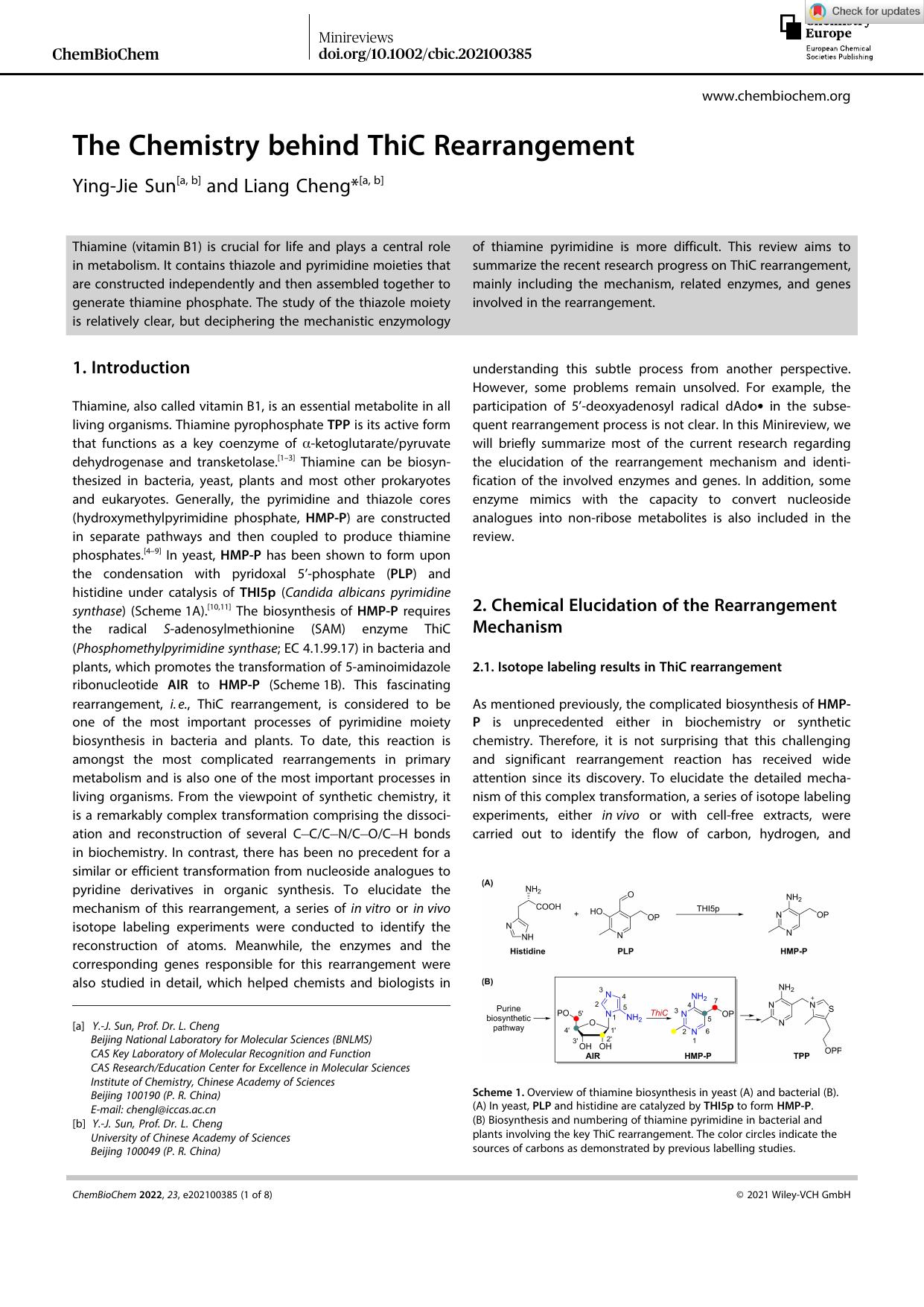 The Chemistry behind ThiC Rearrangement by Unknown