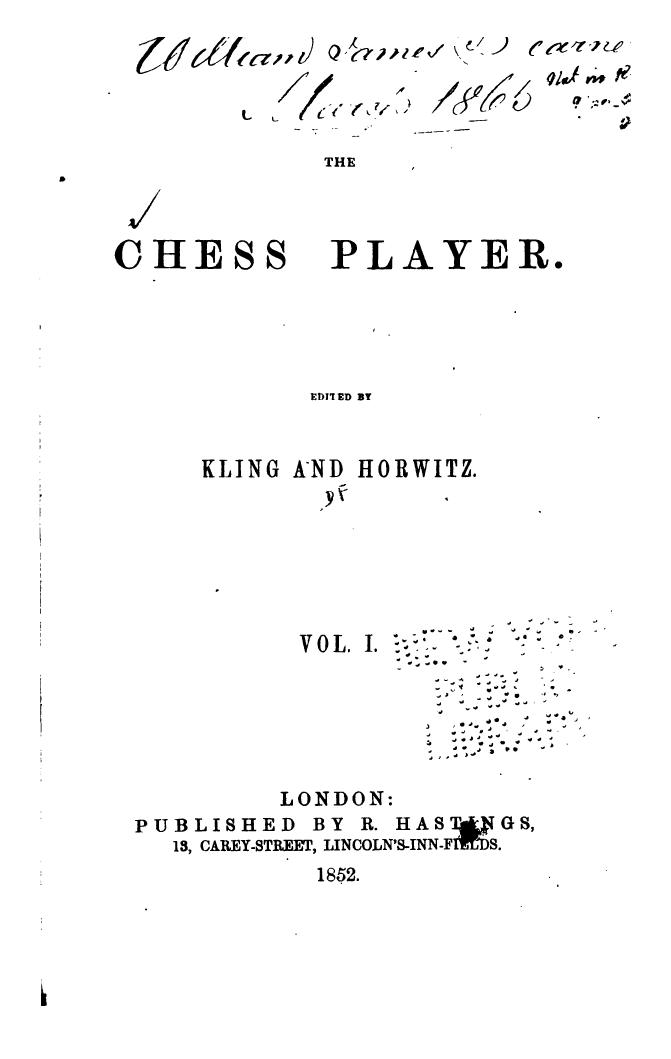 The Chess Player by Joseph Kling & Bernard Horwitz