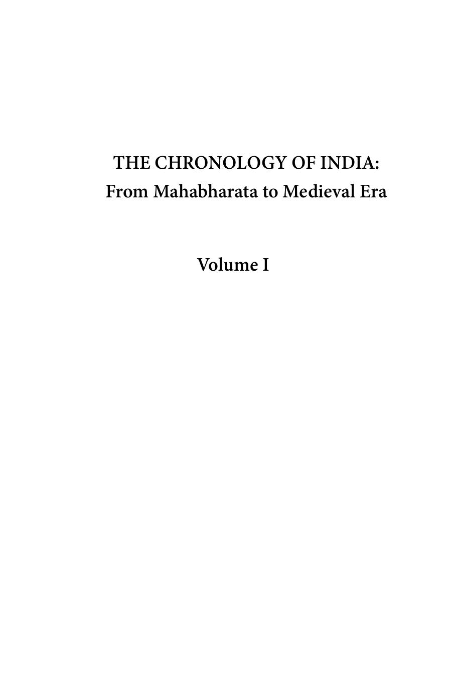The Chronology of India: From Mahabharata to Medieval Era by Vedveer Arya