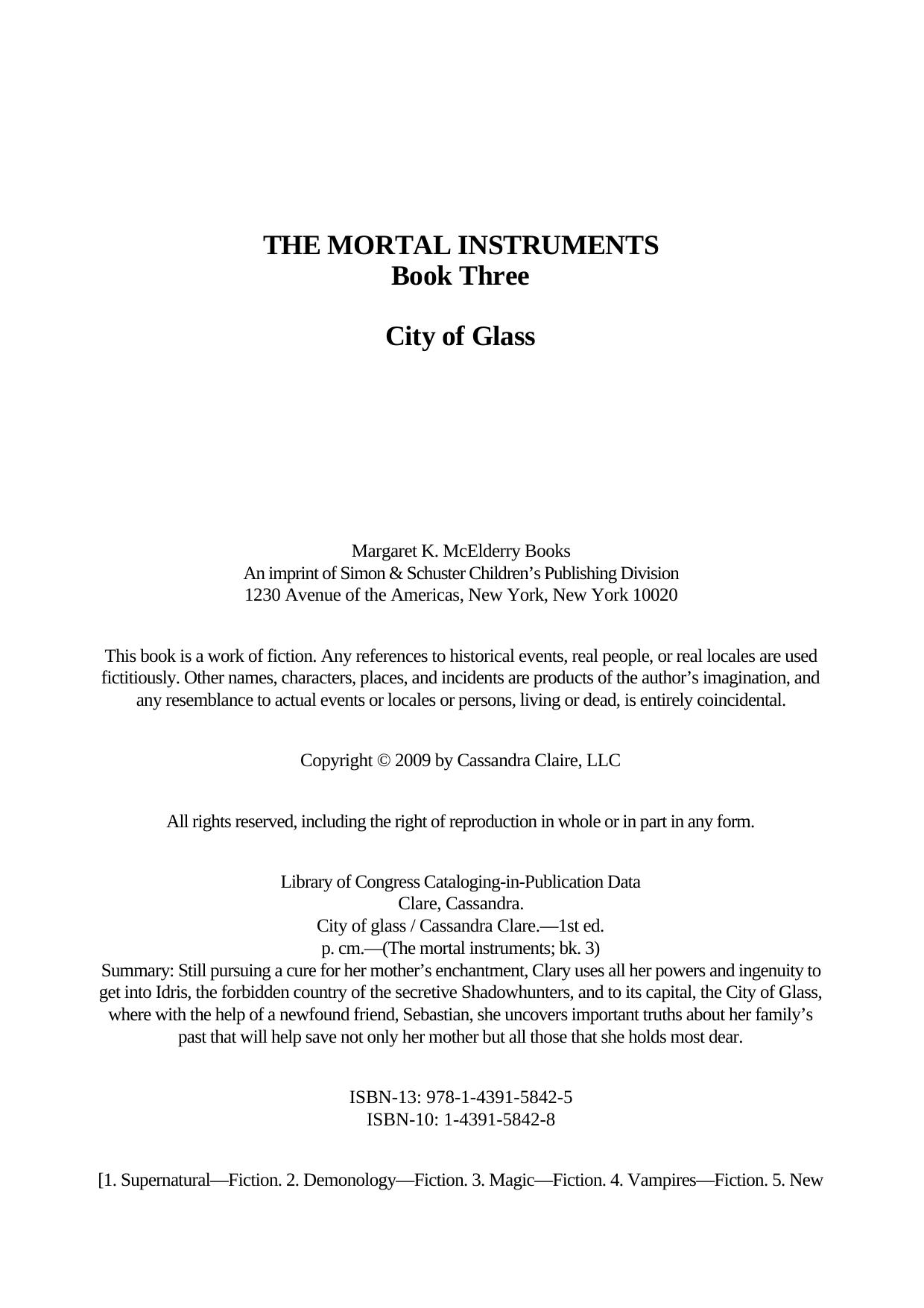 The City of Glass by Clare Cassandra