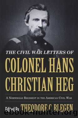 The Civil War Letters of Colonel Hans Christian Heg by Theodore C. Blegen