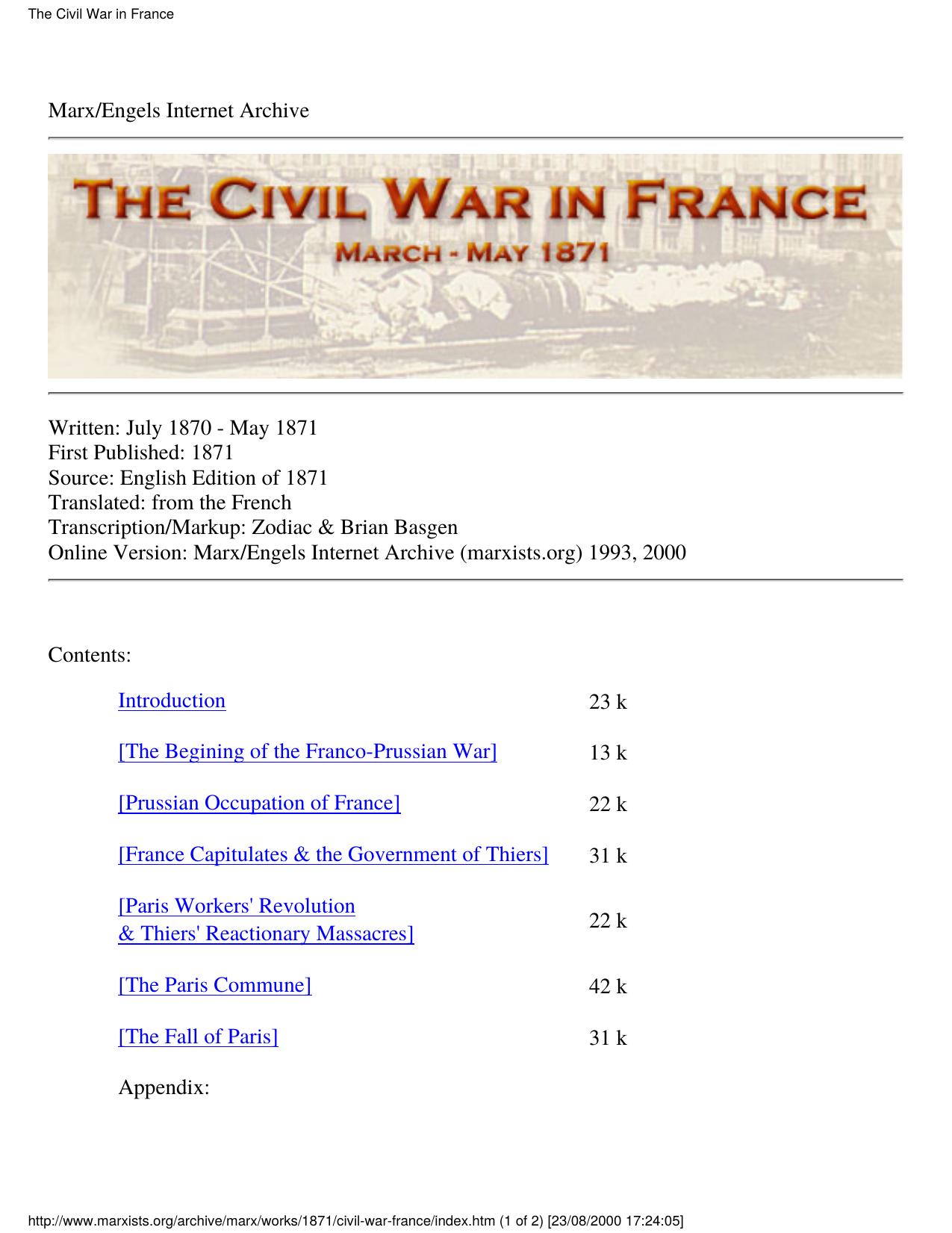 The Civil War in France by Karl Marx & Friedrich Engels