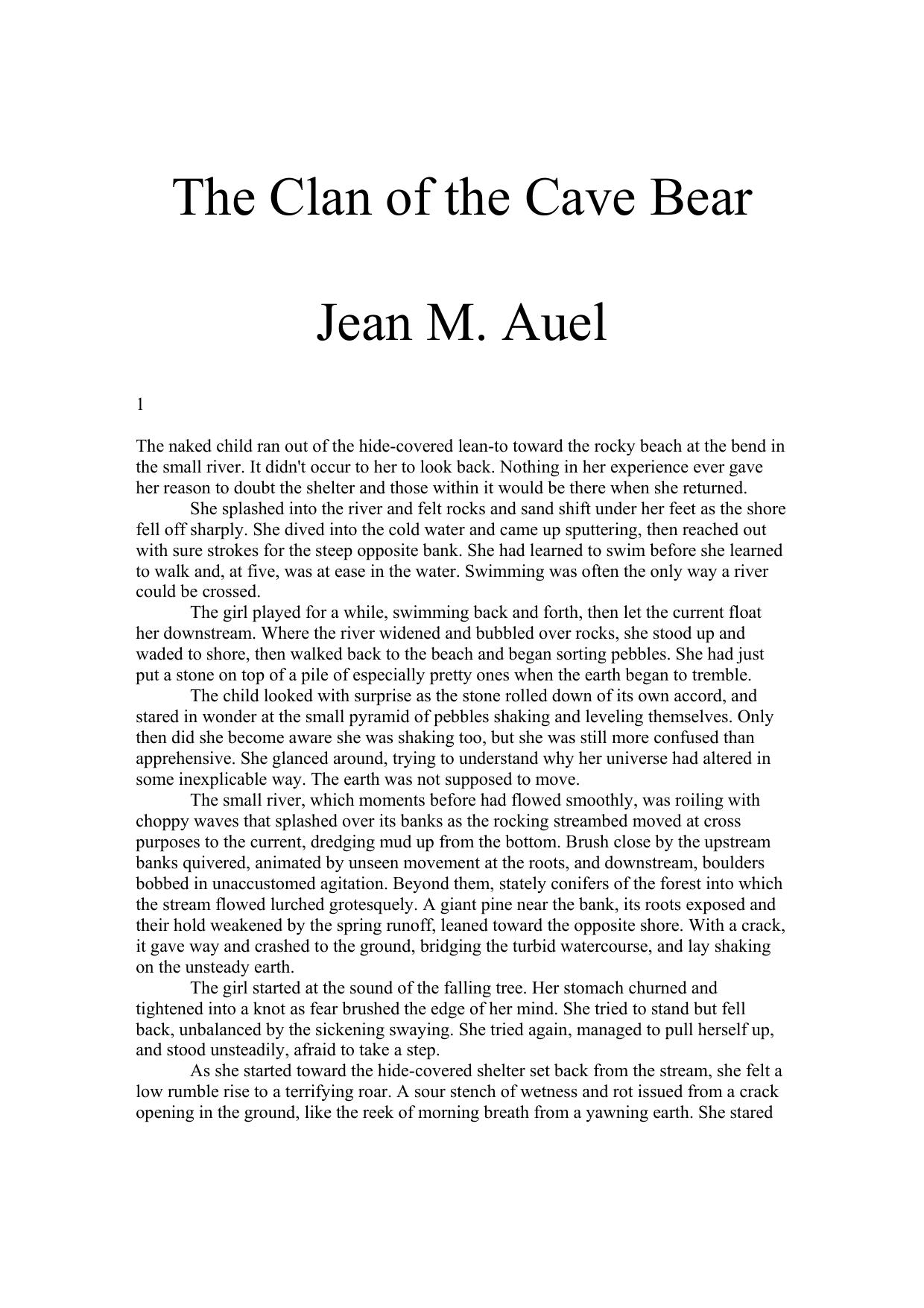 The Clan Of The Cave Bear by Jean Auel