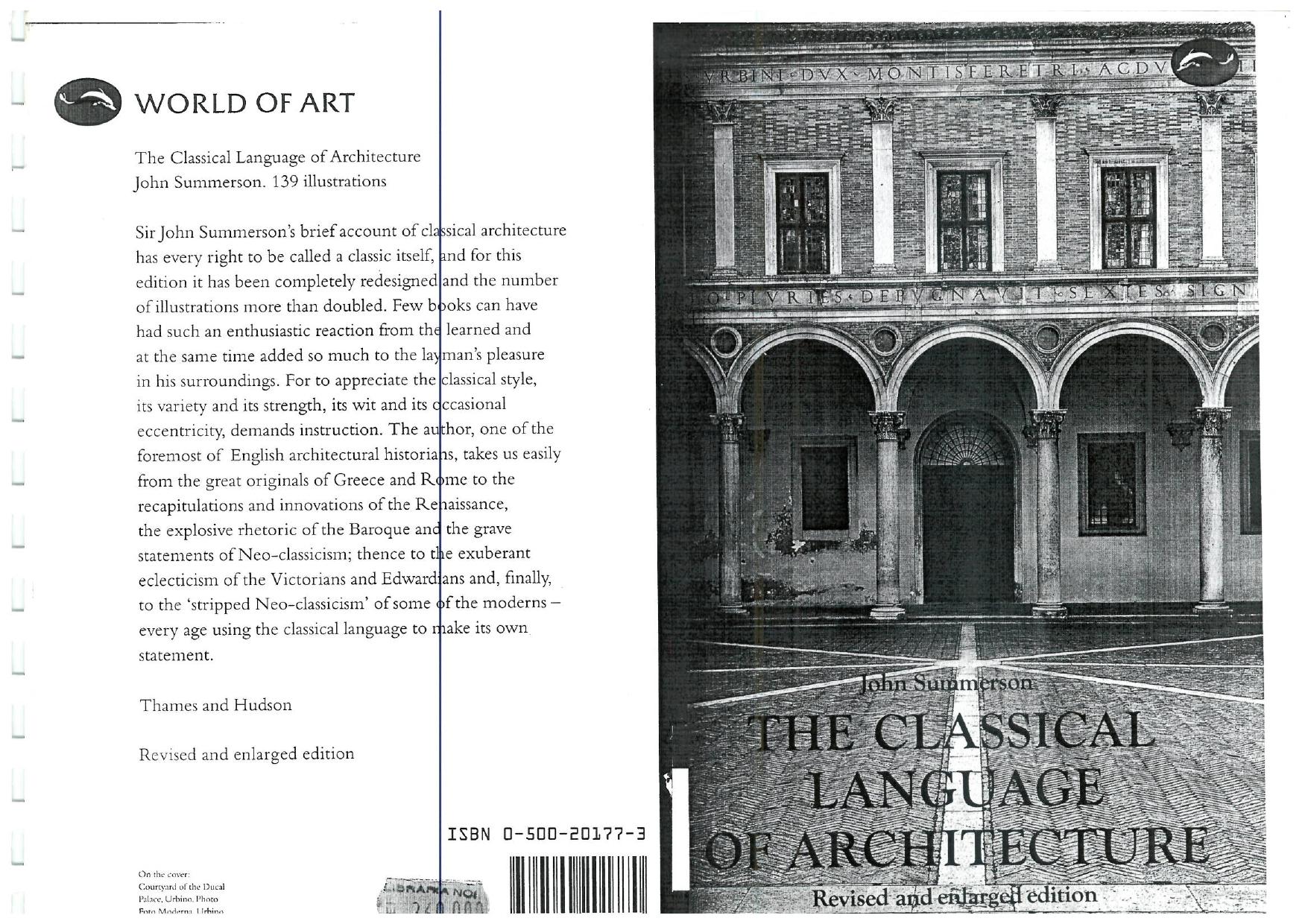The Classical Language of Architecture by John Summerson