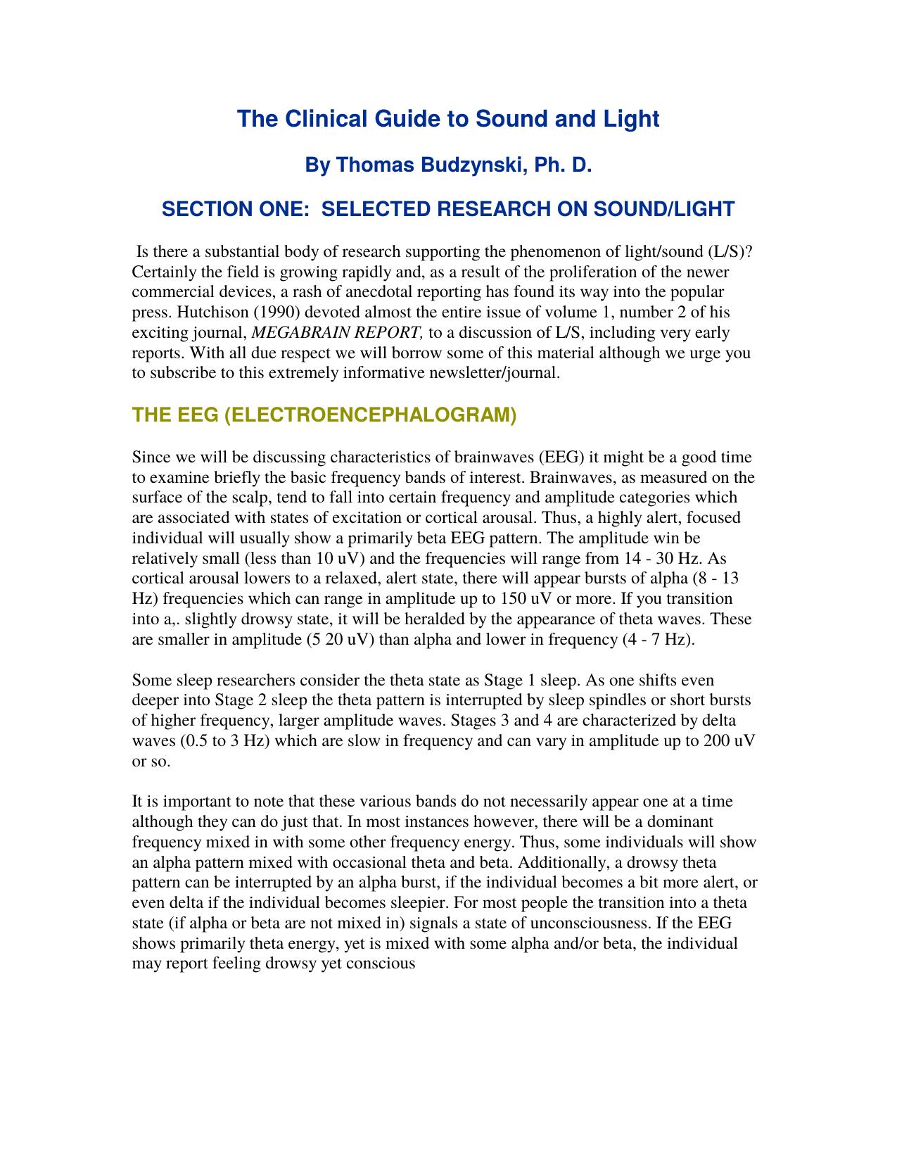 The Clinical Guide to Sound and Light by Robert Austin