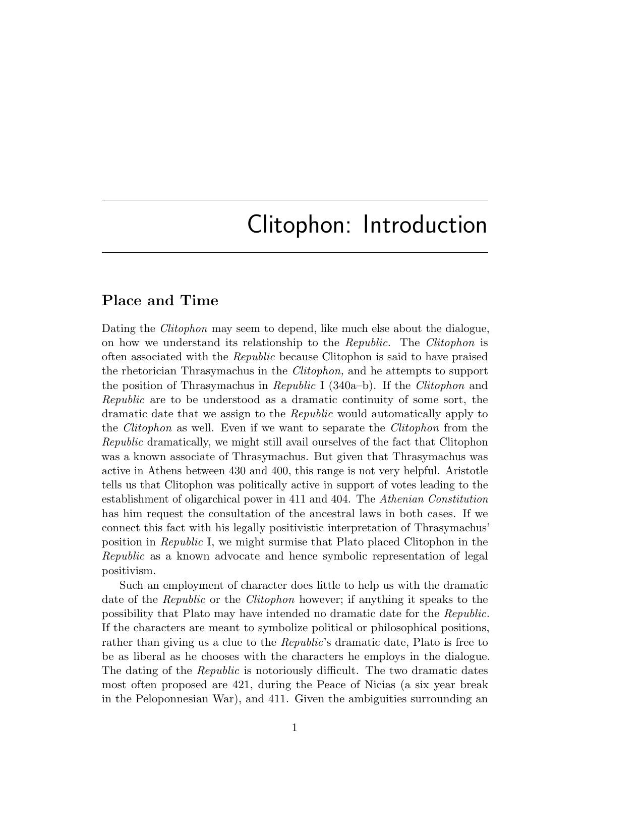 The Clitophon of Plato by Plato; Bowe G. (trans. intro)