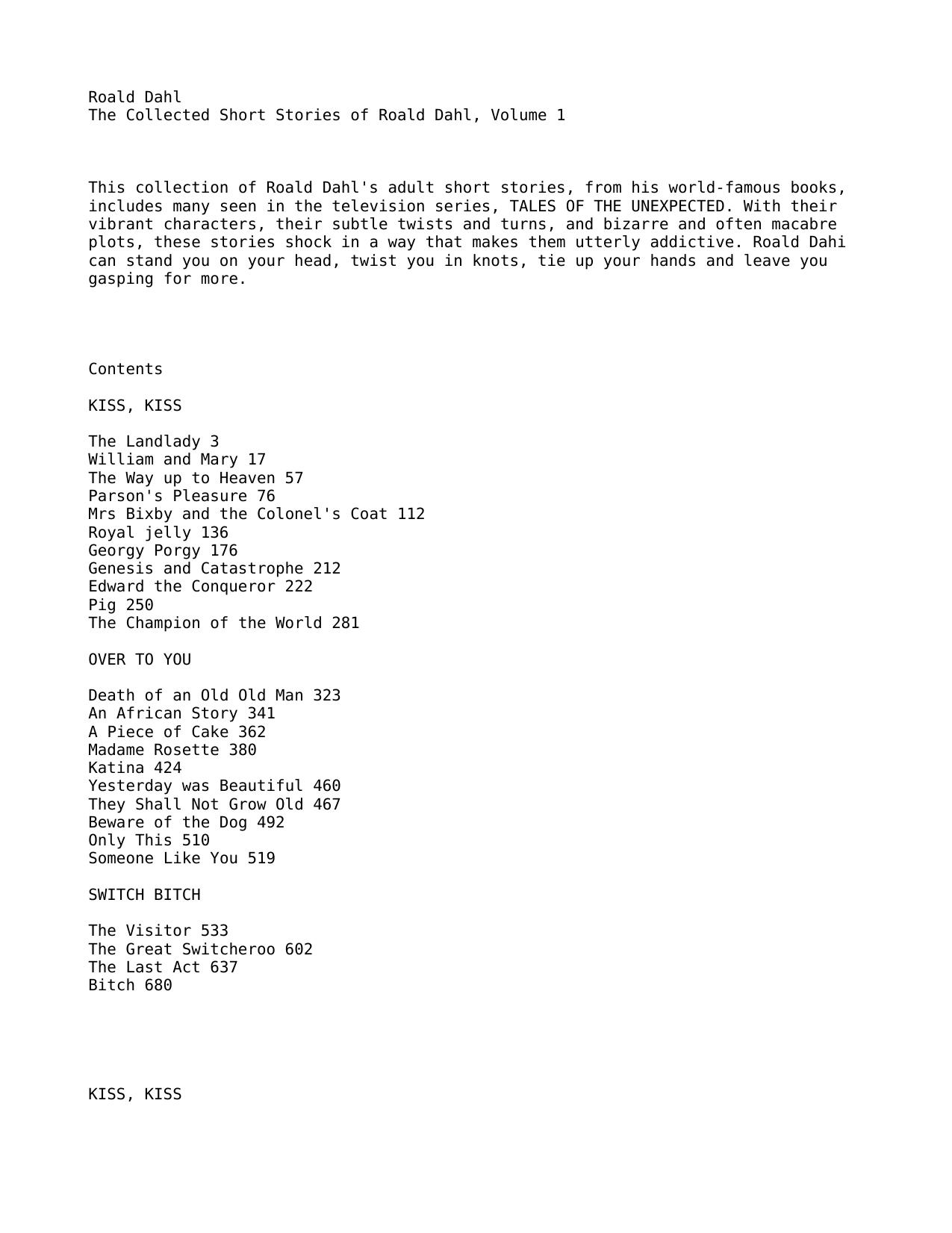 The Collected Short Stories of Roald Dahl by Roald Dahl