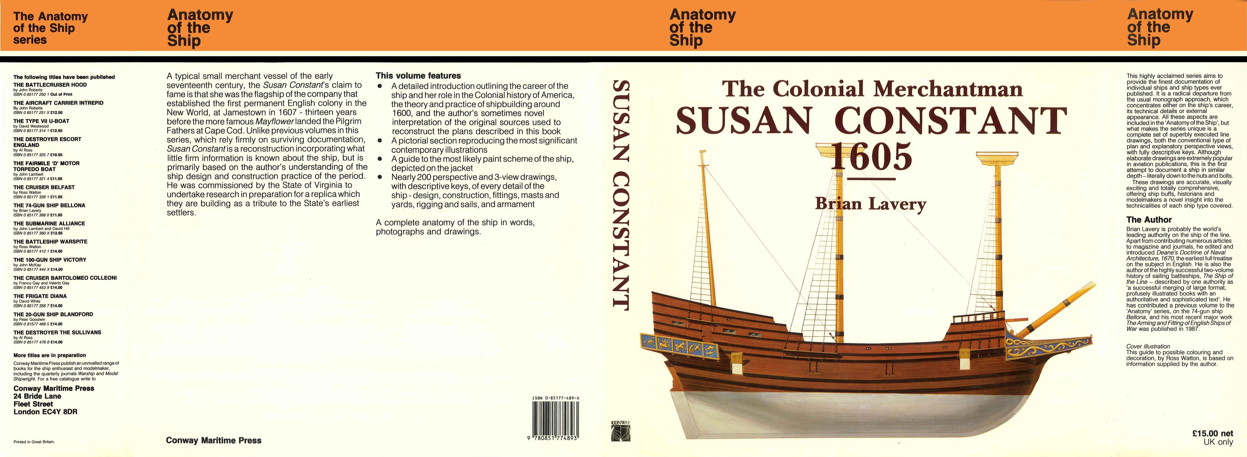 The Colonial Merchantman Susan Constant, 1605 (Anatomy of the Ship) by Brian Lavery