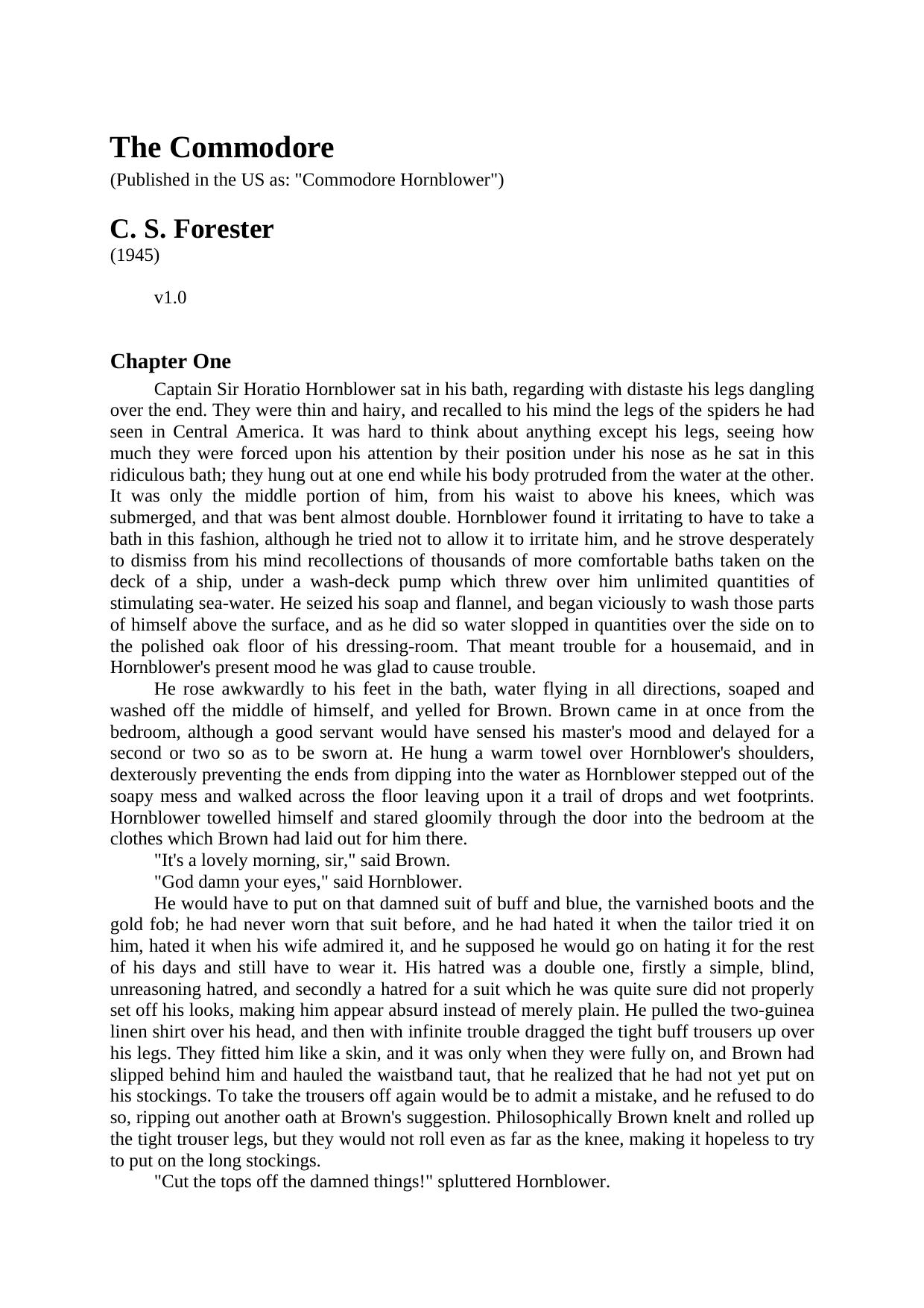 The Commodore by C. S. Forester