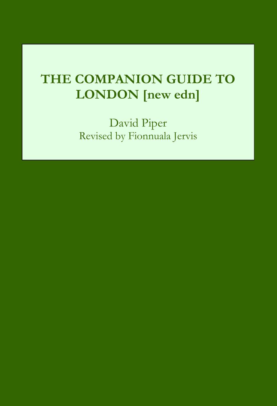 The Companion Guide to London (new edn) (Companion Guides) by David Piper