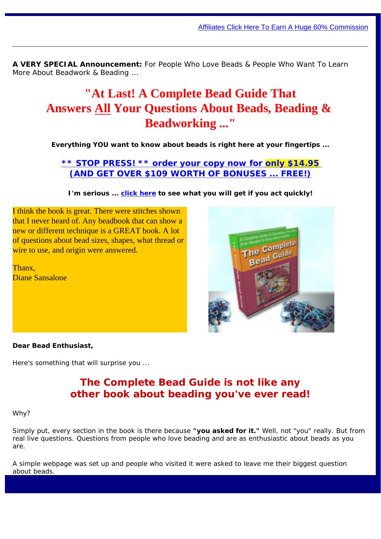 The Complete Bead Guide. by Best of Kuszter's Collection