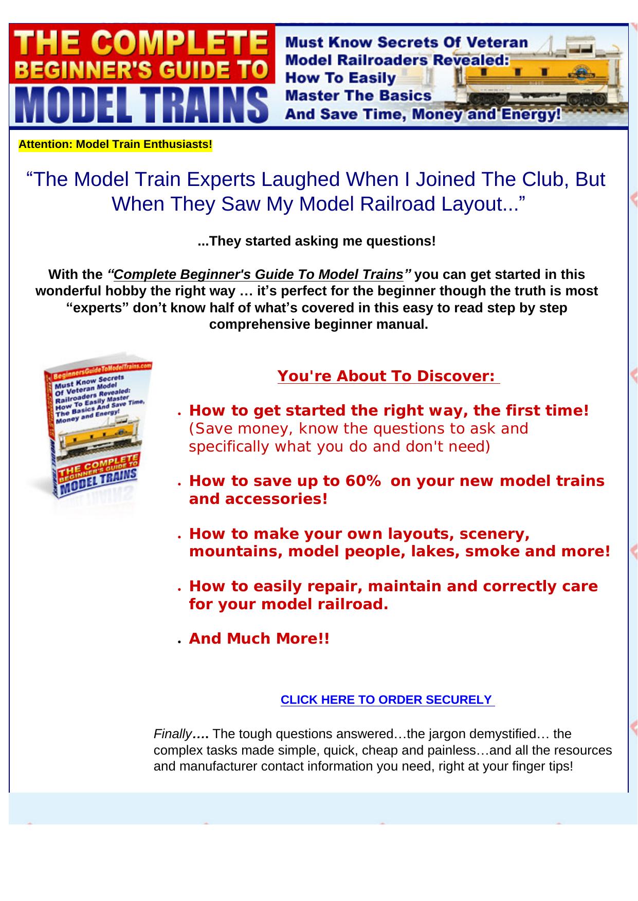 The Complete Beginners Guide To Model Trains. by Best of Kuszter's Collection