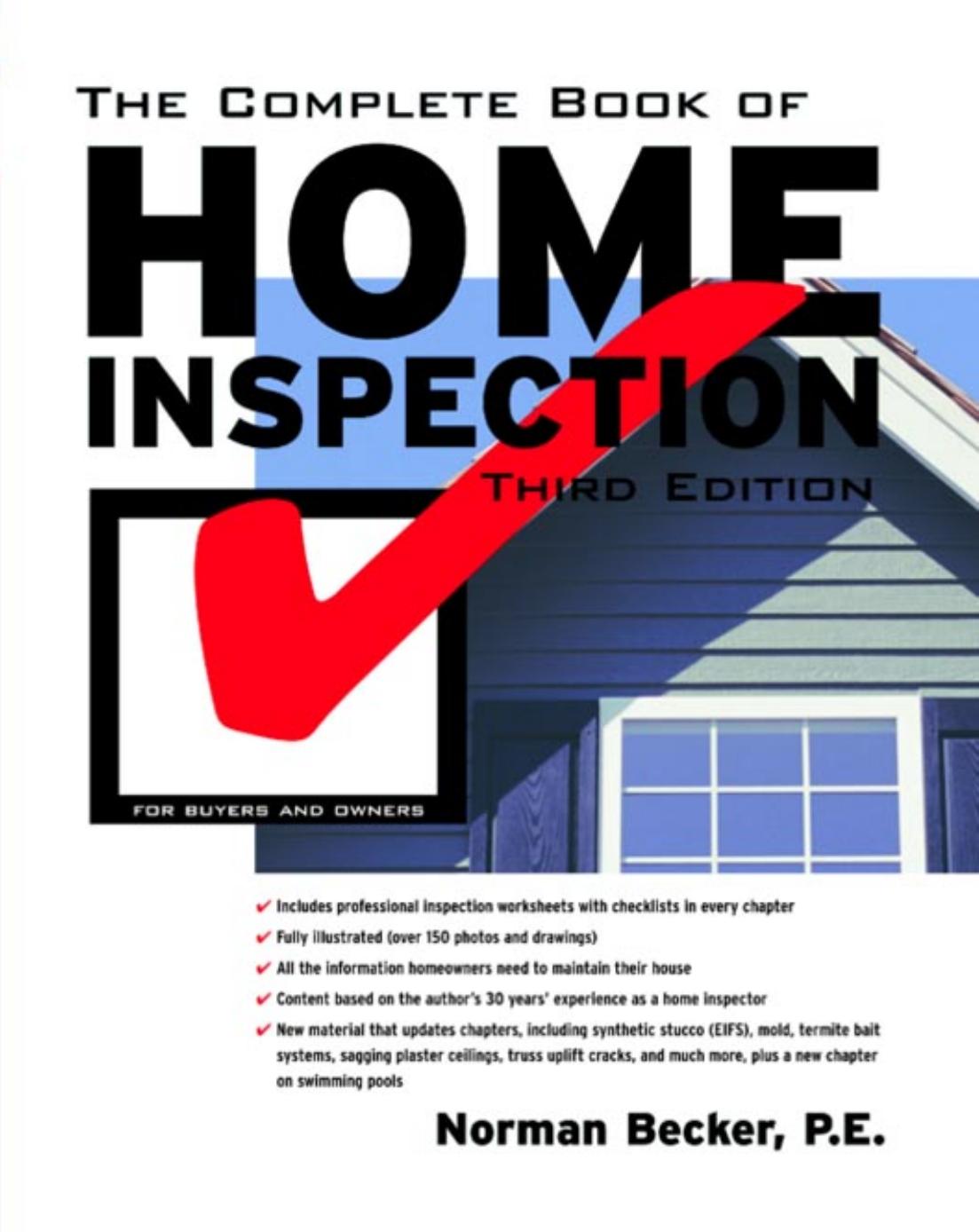 The Complete Book Of Home Inspection by Becker