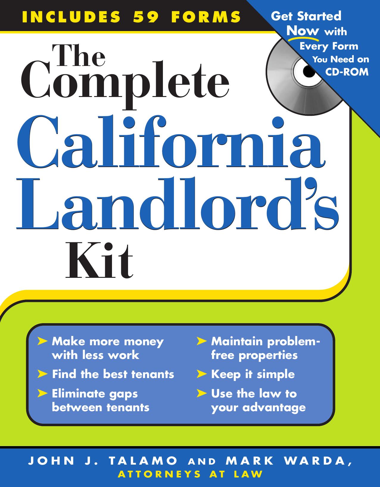 The Complete California Landlord's Kit by Warda Talamo