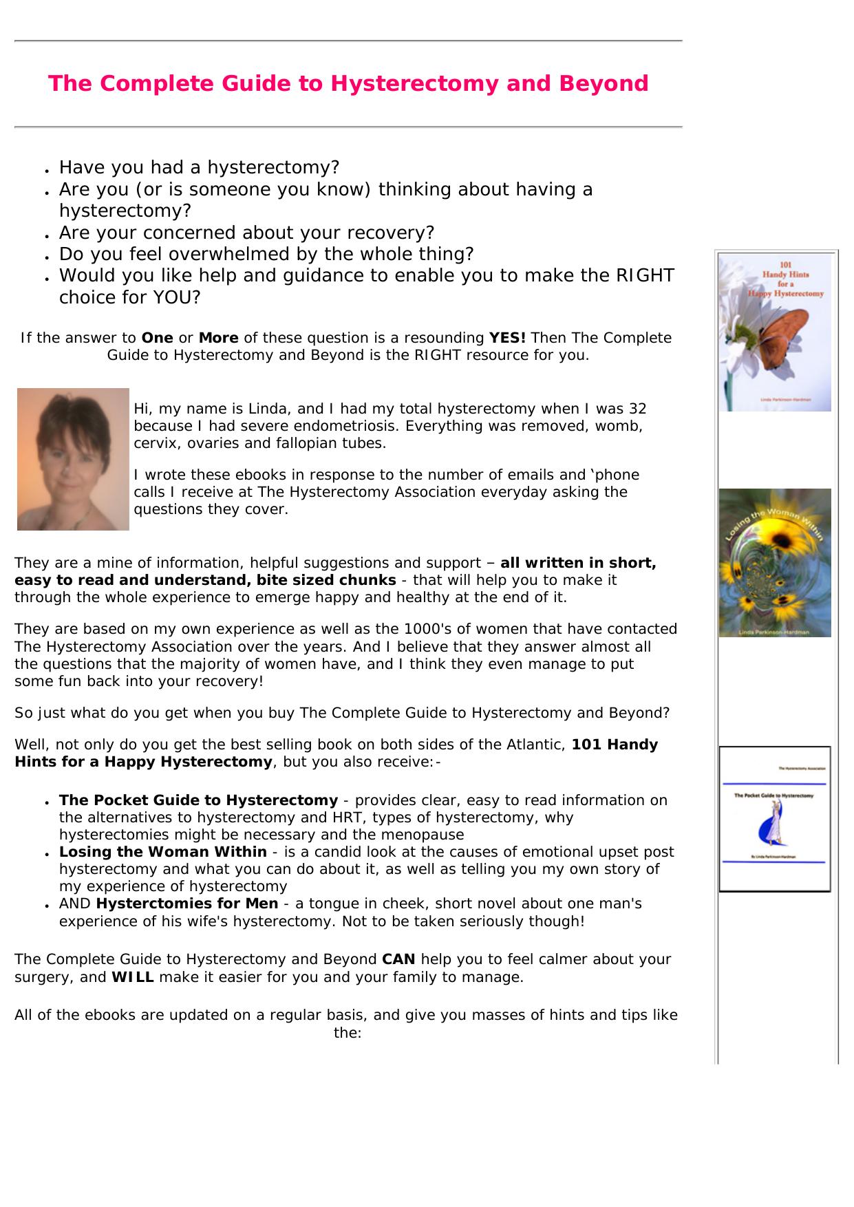 The Complete Guide To Hysterectomy And Beyond. by Best of Kuszter's Collection