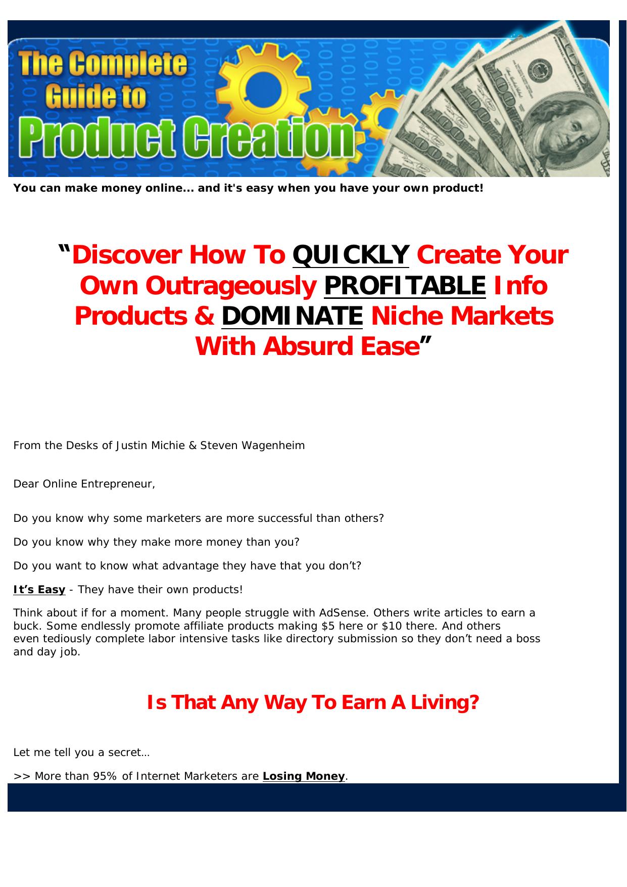 The Complete Guide To Product Creation. by Best of Kuszter's Collection