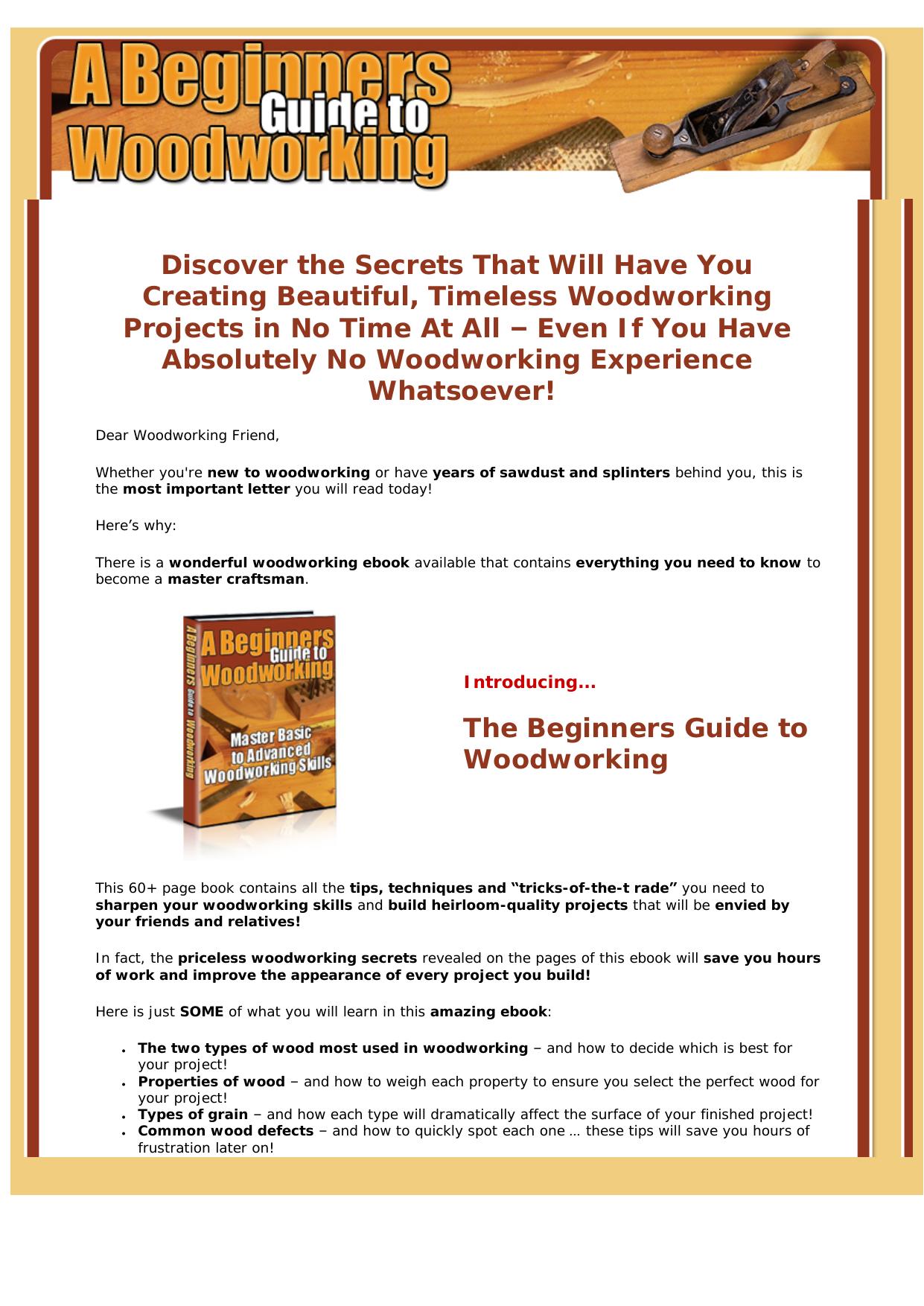 The Complete Guide To Woodworking. by Best of Kuszter's Collection