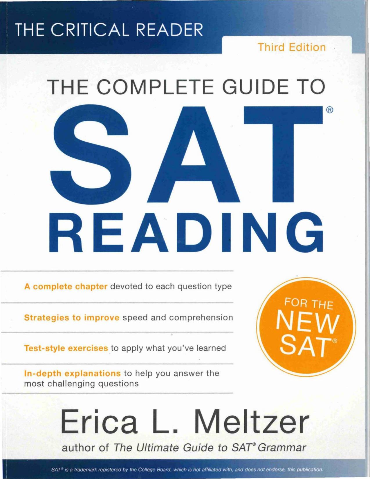 The Complete Guide to SAT Reading by Erica Meltzer