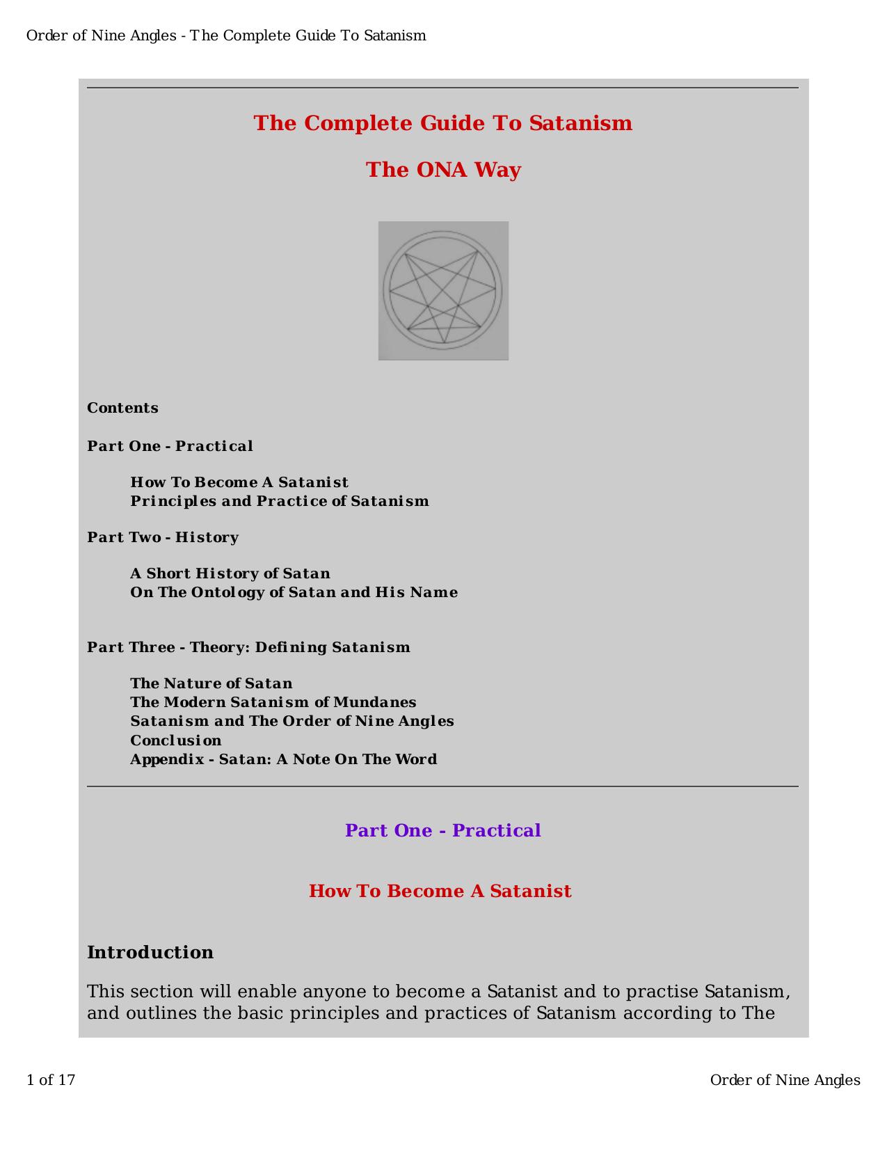 The Complete Guide to Satanism by unknow