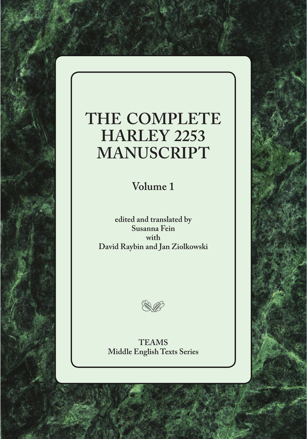 The Complete Harley 2253 Manuscript by David Raybin Jan Ziolkowski Susanna Fein