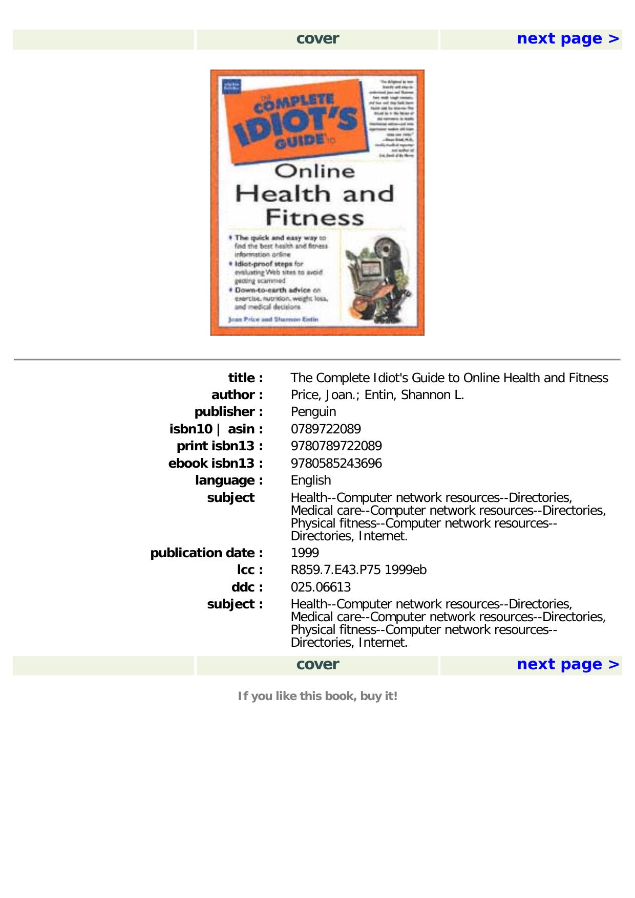 The Complete Idiot's Guide to Online Health & Fitness by Joan Price
