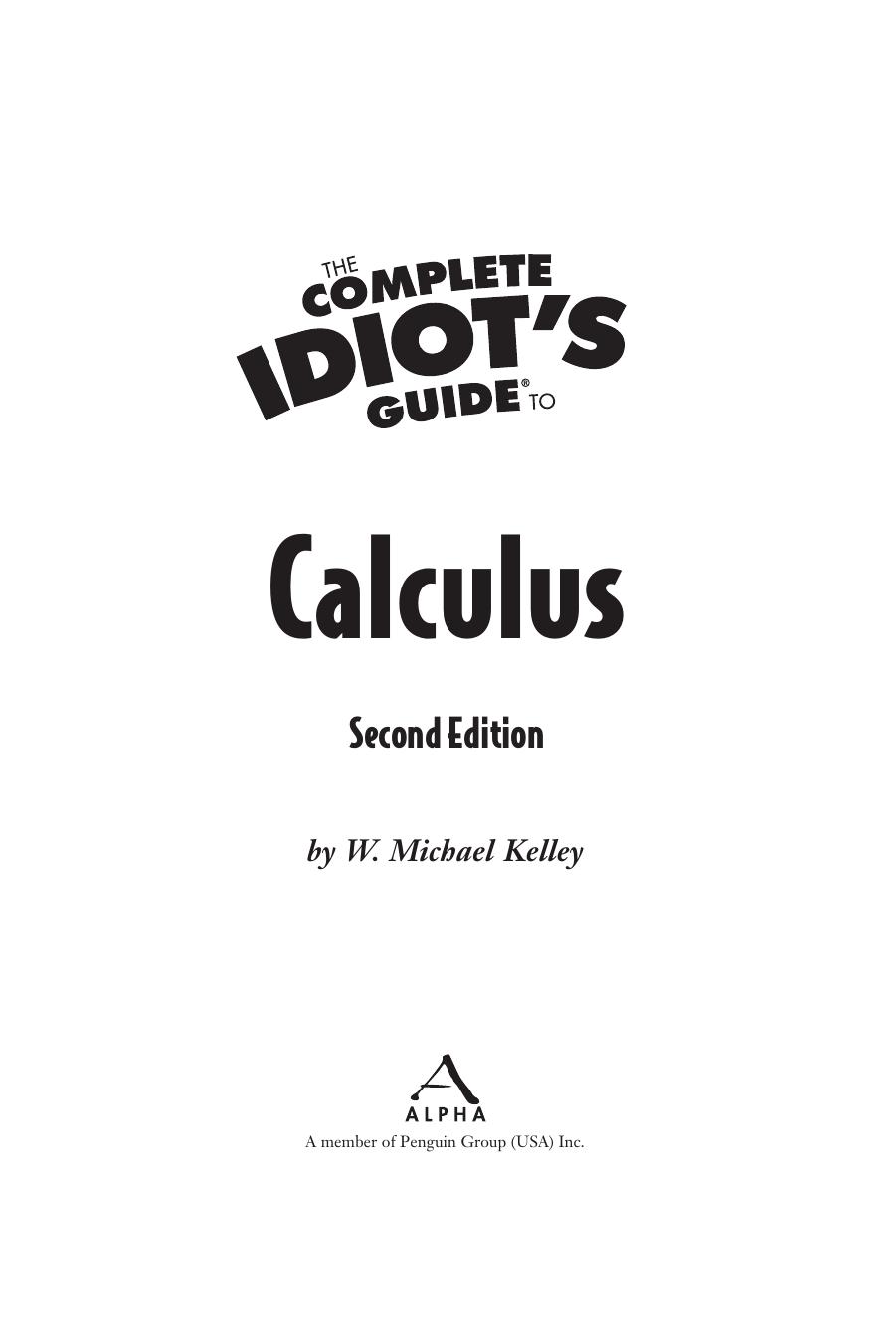 The Complete Idiot's Guide to Precalculus by Unknow