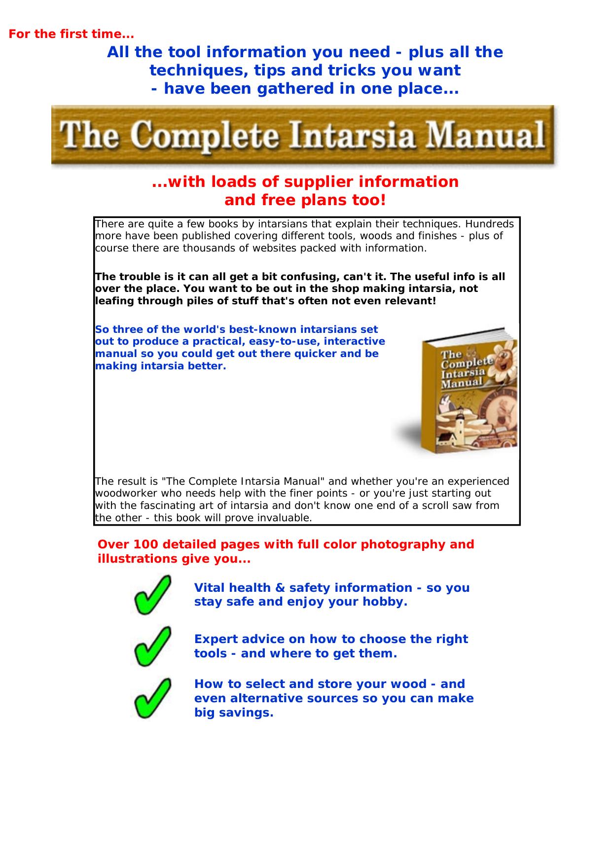 The Complete Intarsia Manual. by Best of Kuszter's Collection