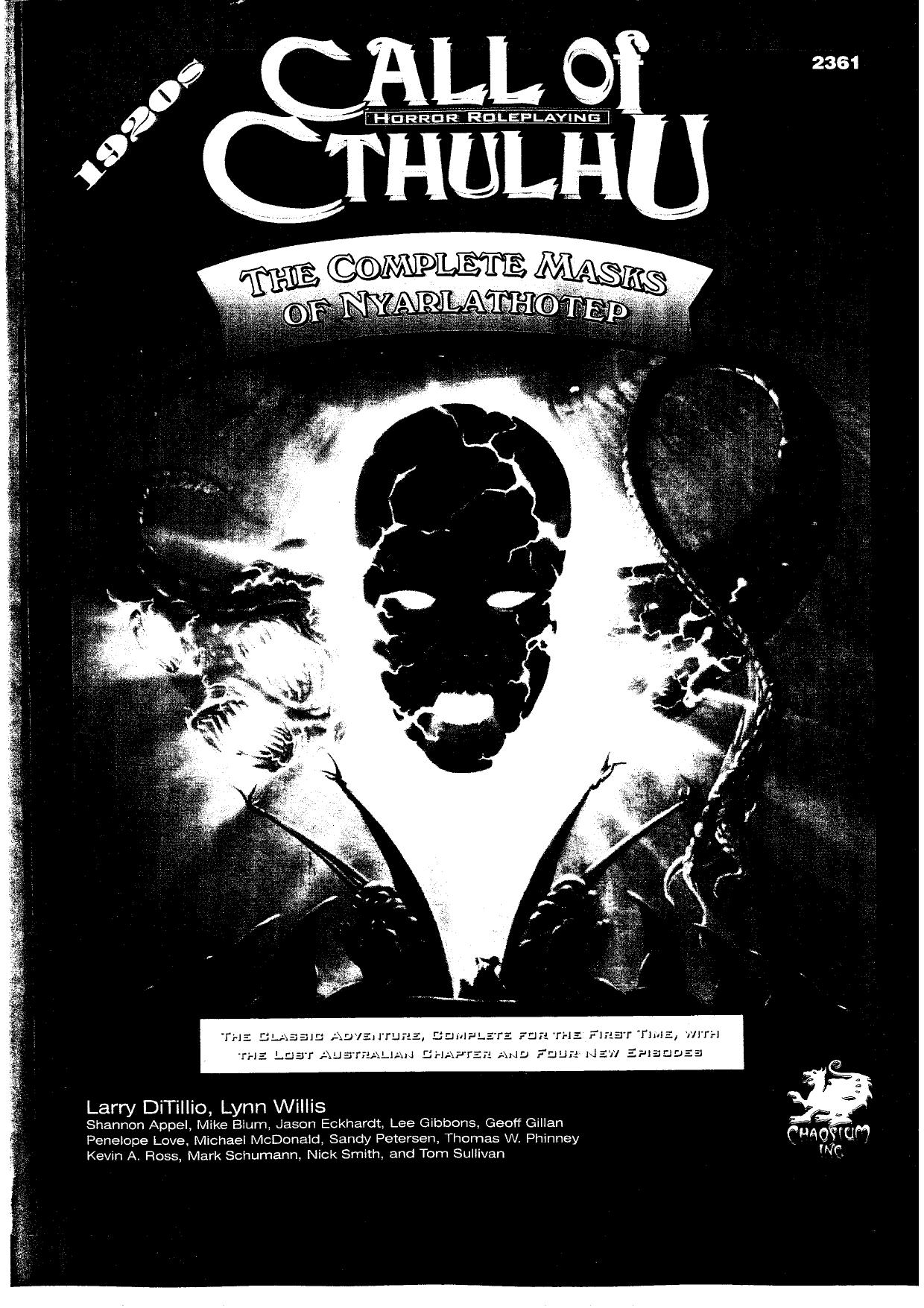 The Complete Masks of Nyarlathotep by Unknown