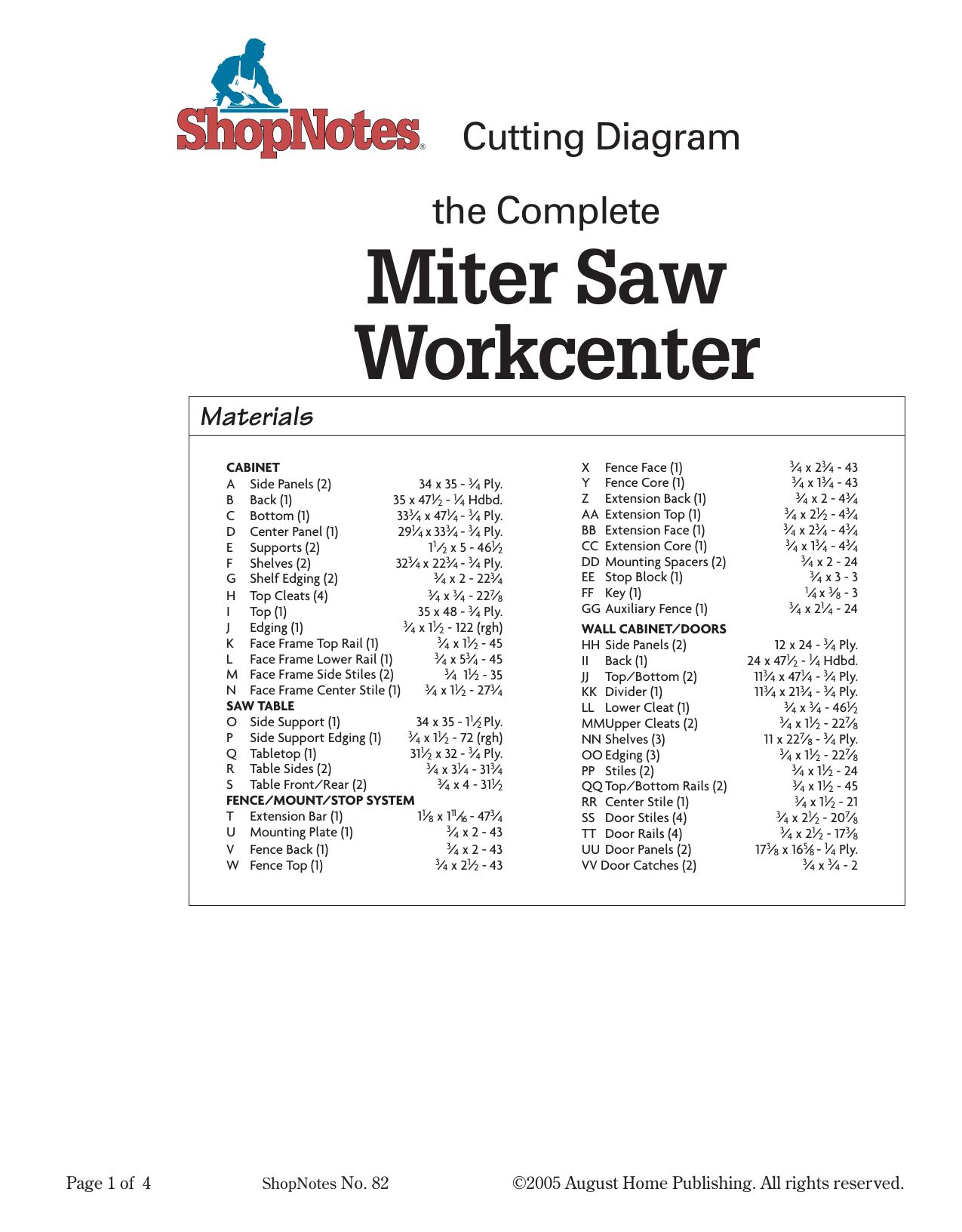 The Complete Miter Saw Workcenter by August Home Publishing