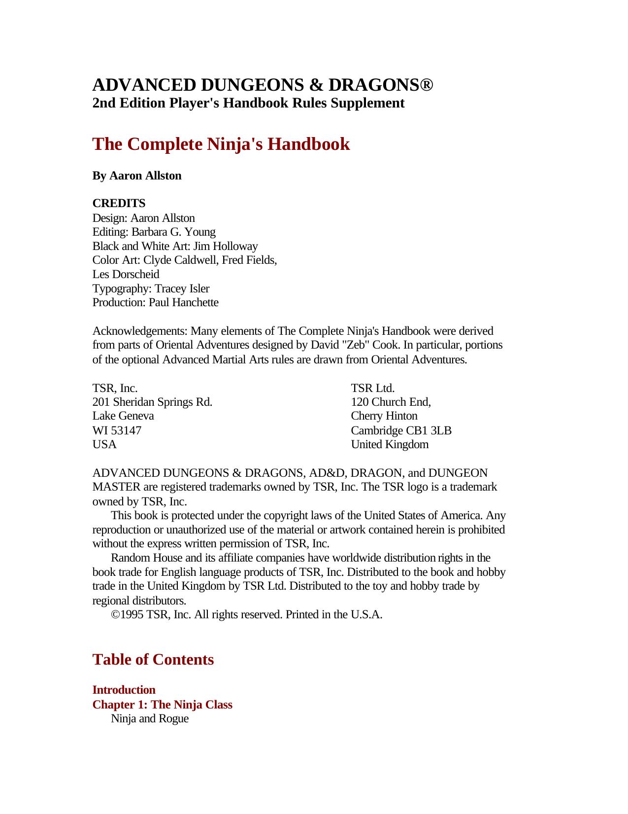 The Complete Ninja's Handbook by Unknown
