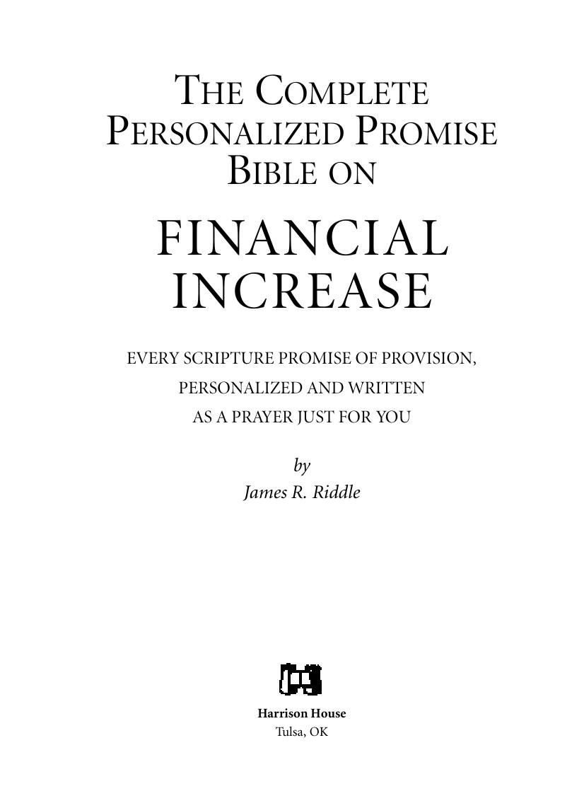 The Complete Personalized Promise Bible on Financial Increase, 1577947797 by VickiF