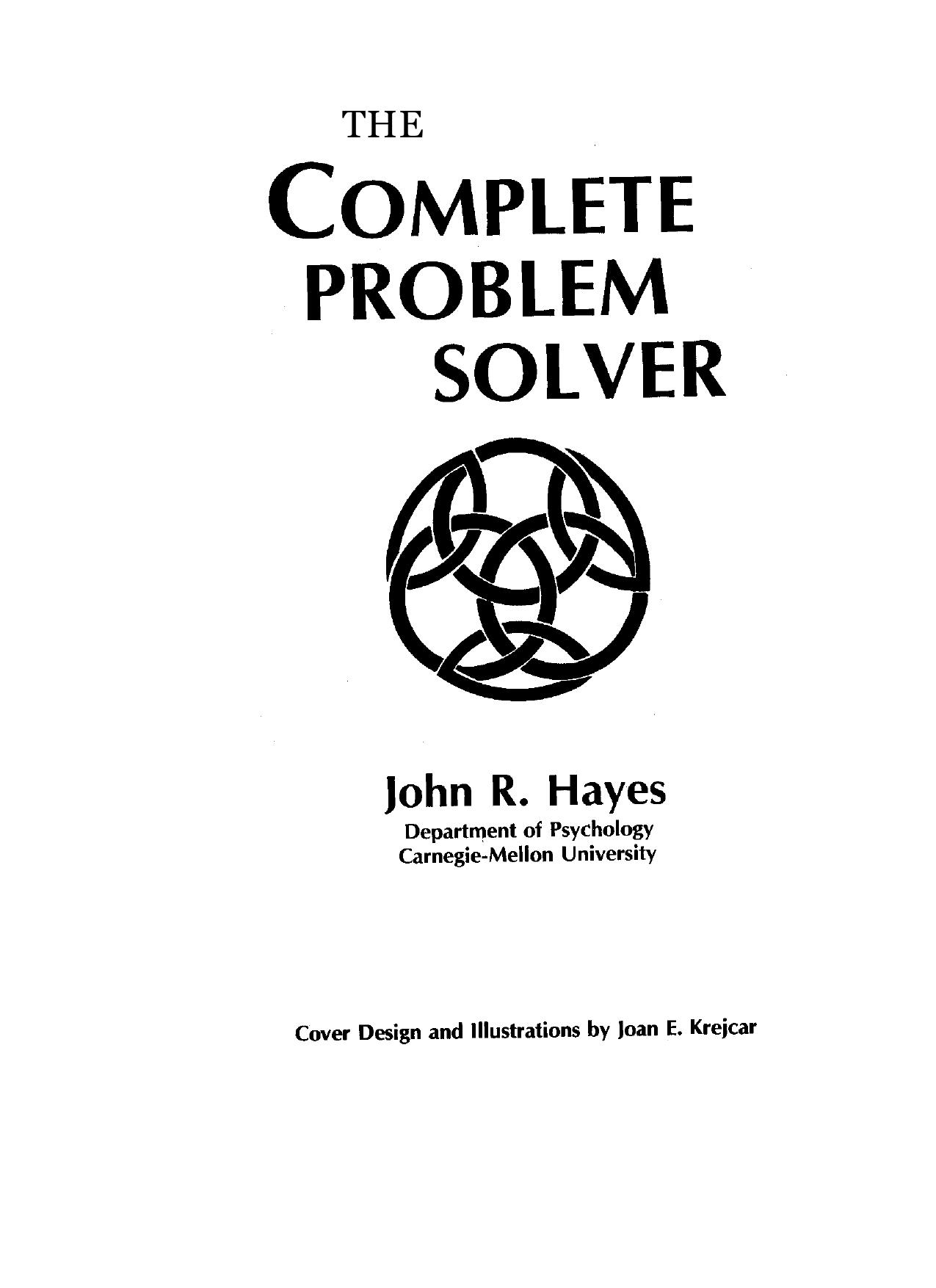 The Complete Problem Solver by Hayes