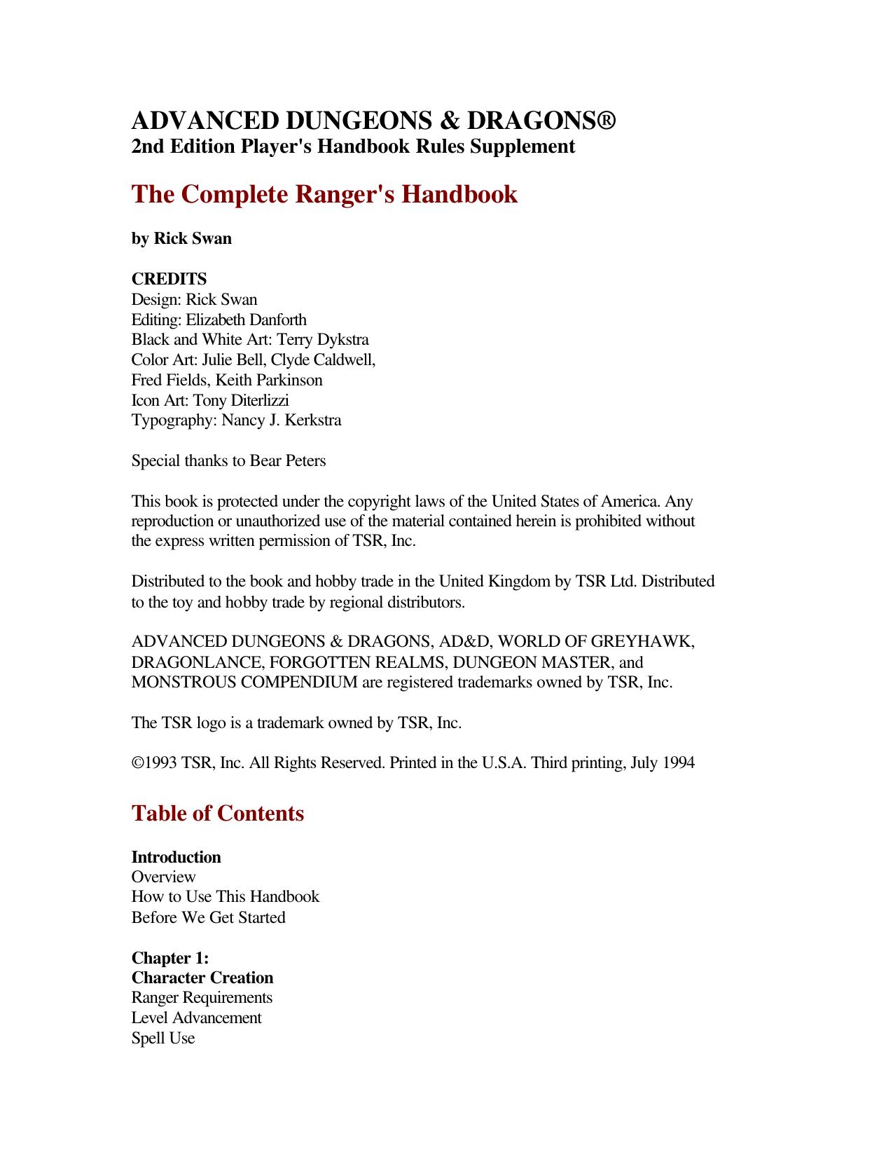 The Complete Ranger's Handbook by Unknown