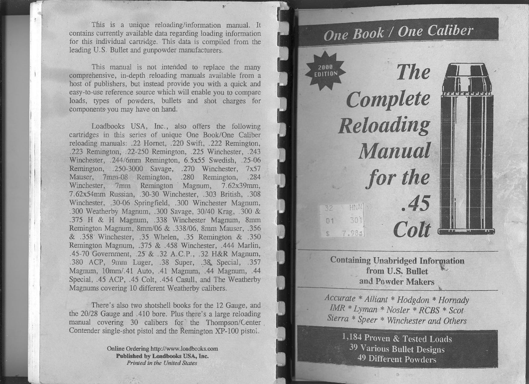 The Complete Reloading Manual for the .45 Colt by Loadbooks