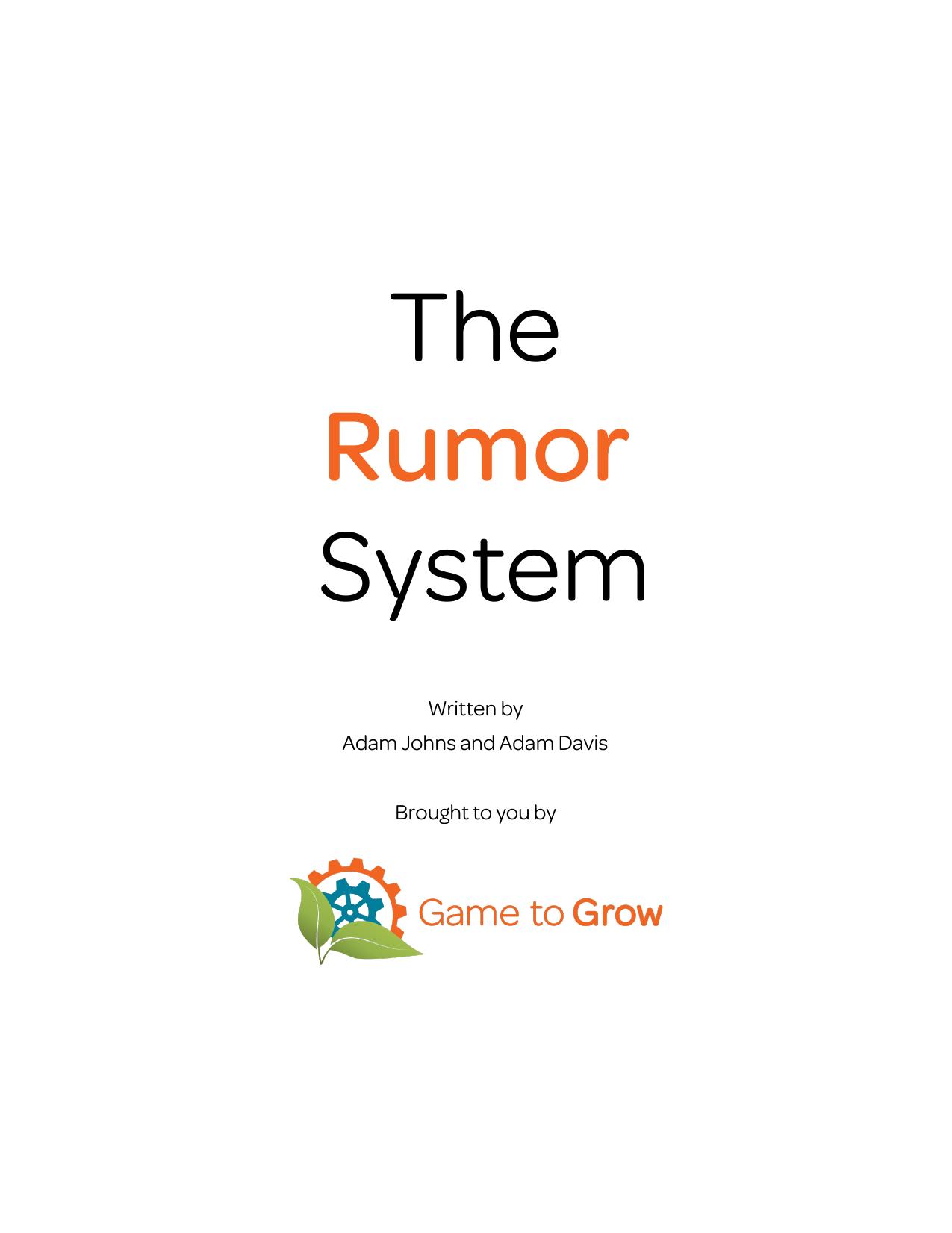 The Complete Rumor System [2018] by Unknown