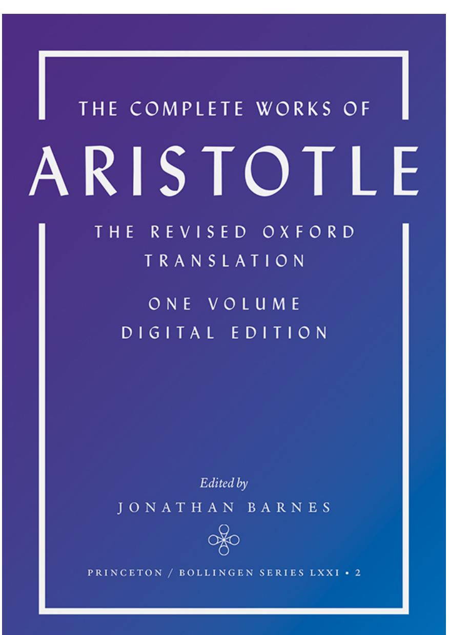 The Complete Works of Aristotle by Barnes Jonathan Aristotle