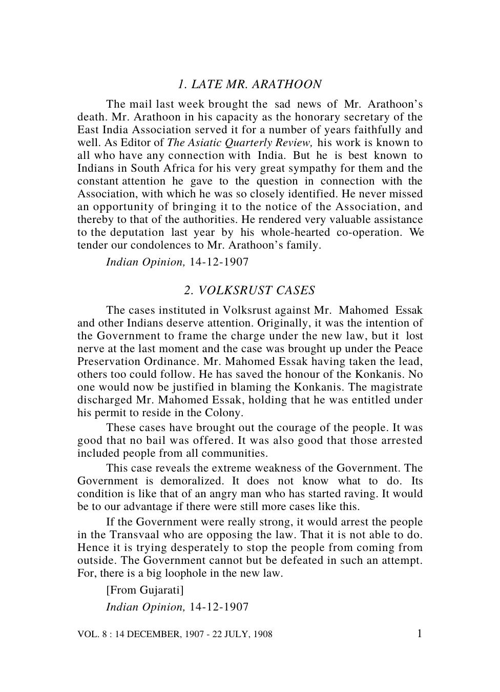 The Complete Works of Mahatma Gandhi Volume 8 by Mohandas Karamchand Gandhi (Mahatma Gandhi)
