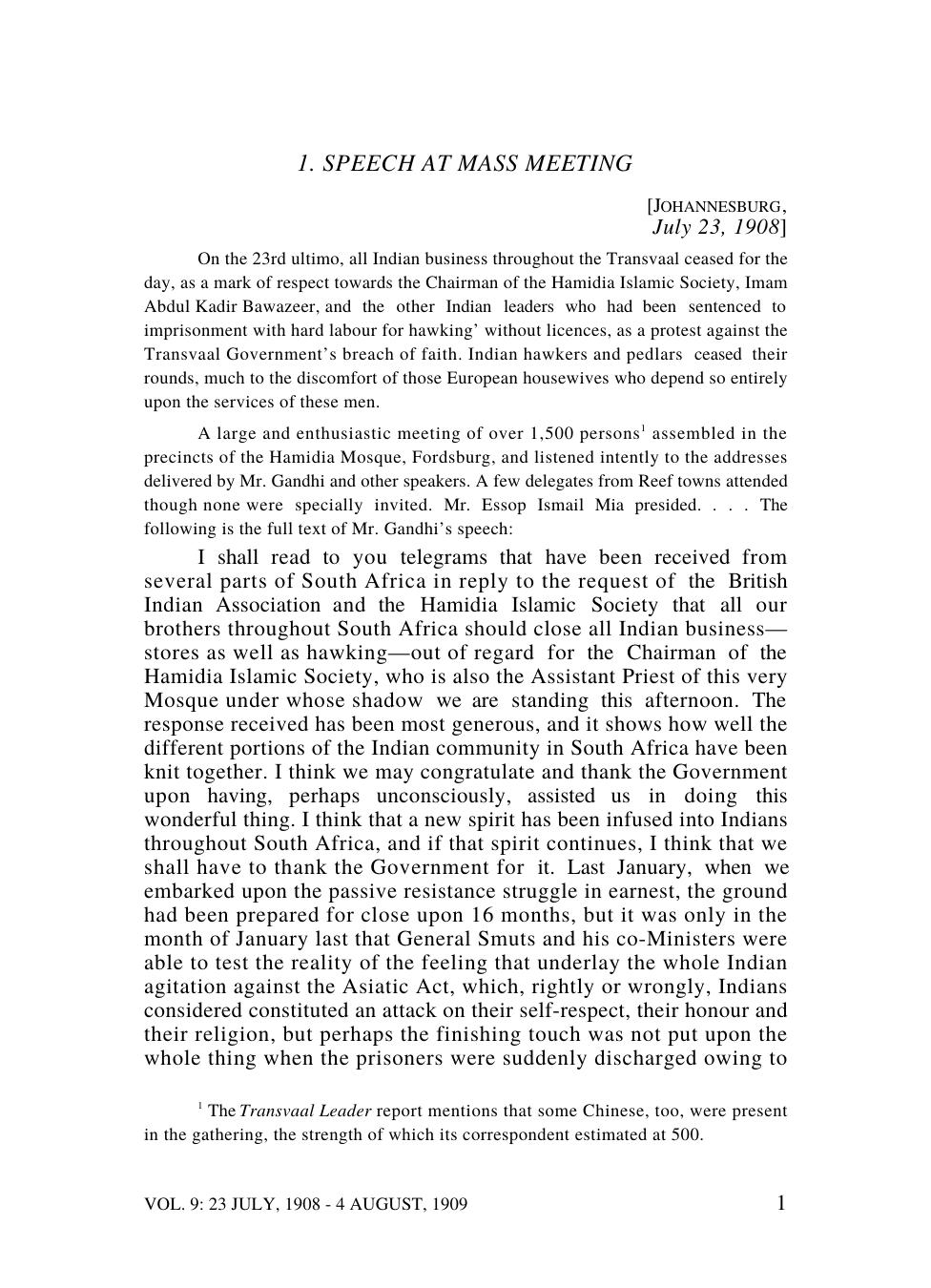 The Complete Works of Mahatma Gandhi Volume 9 by Mohandas Karamchand Gandhi (Mahatma Gandhi)