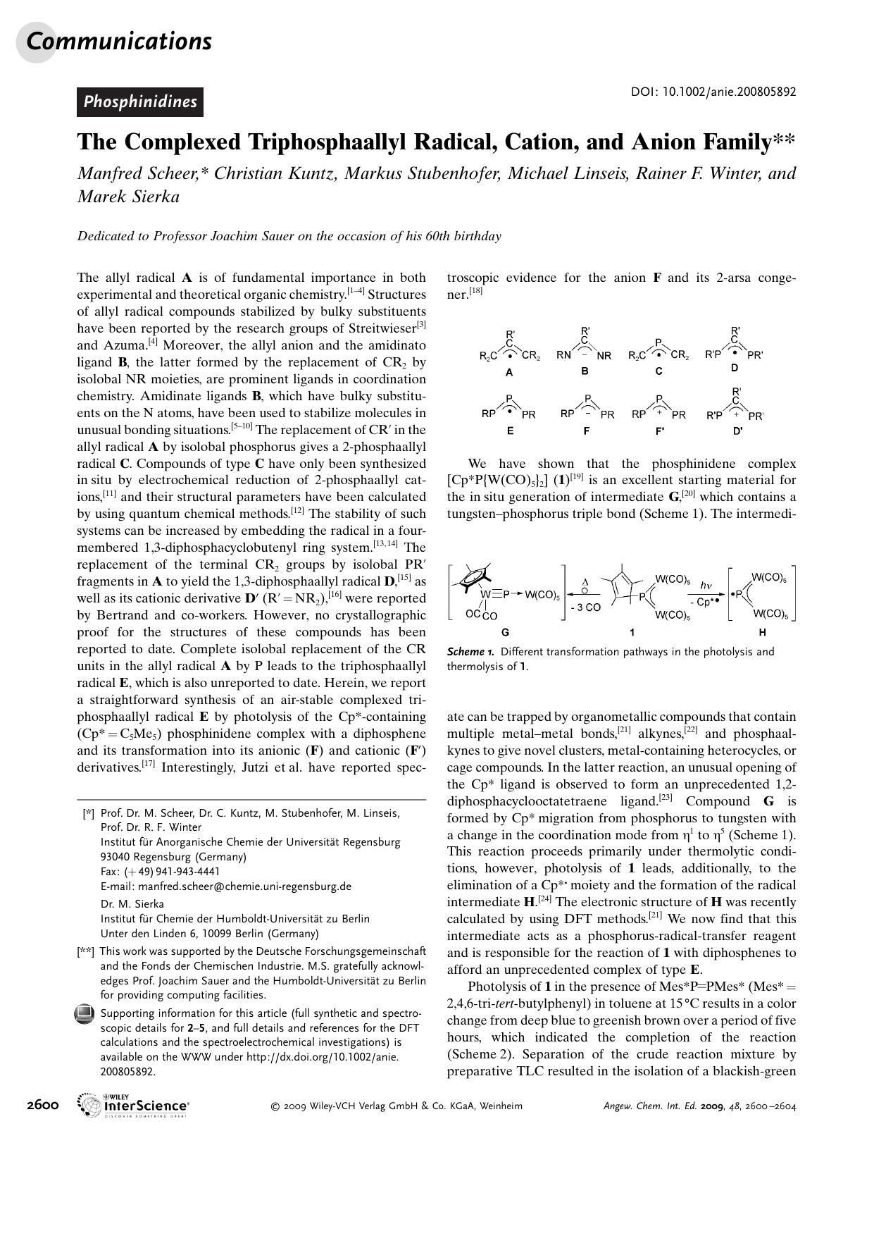 The Complexed Triphosphaallyl Radical, Cation, and Anion Family by Unknown